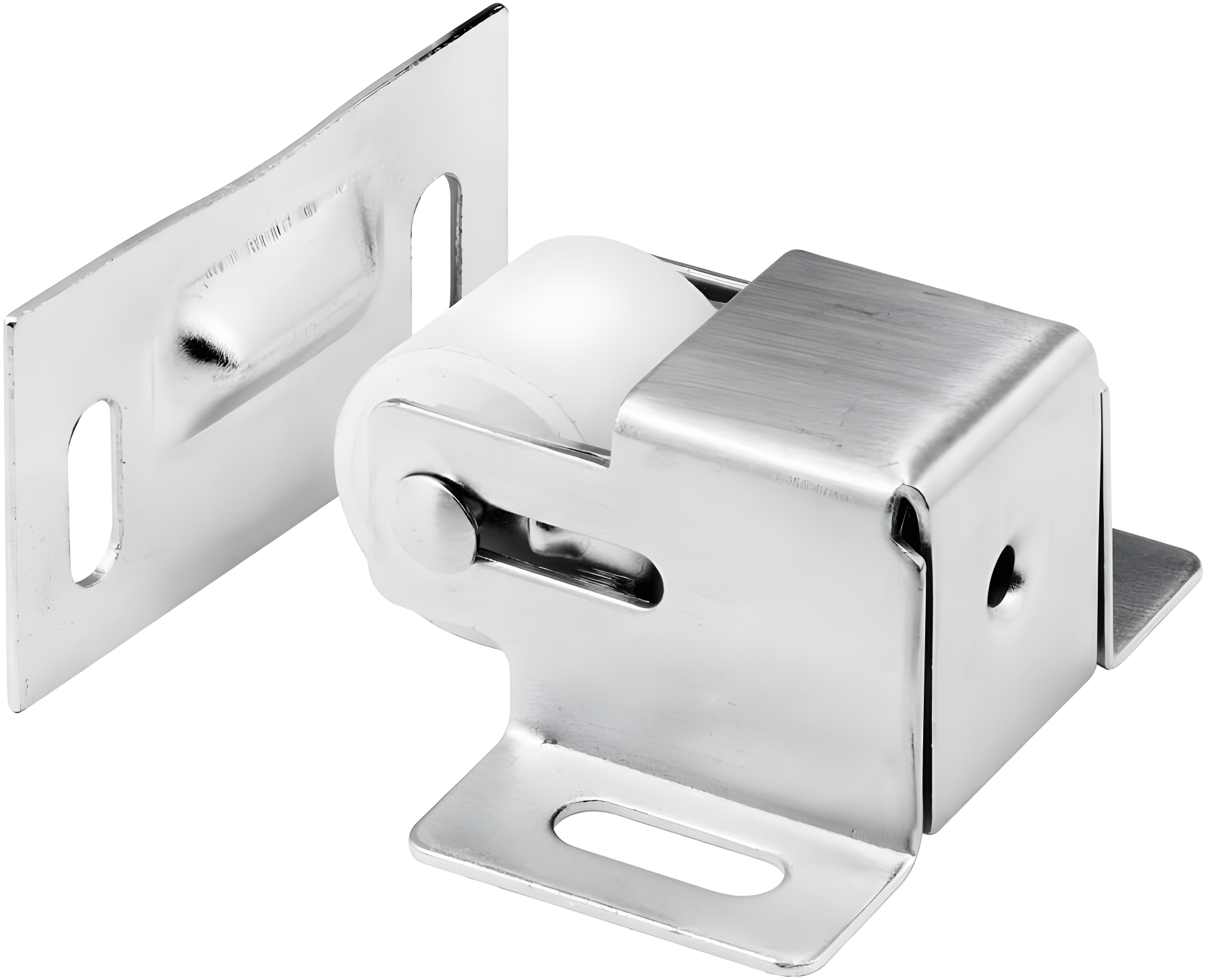 Satin Nickel Steel Cabinet Door Roller Catch