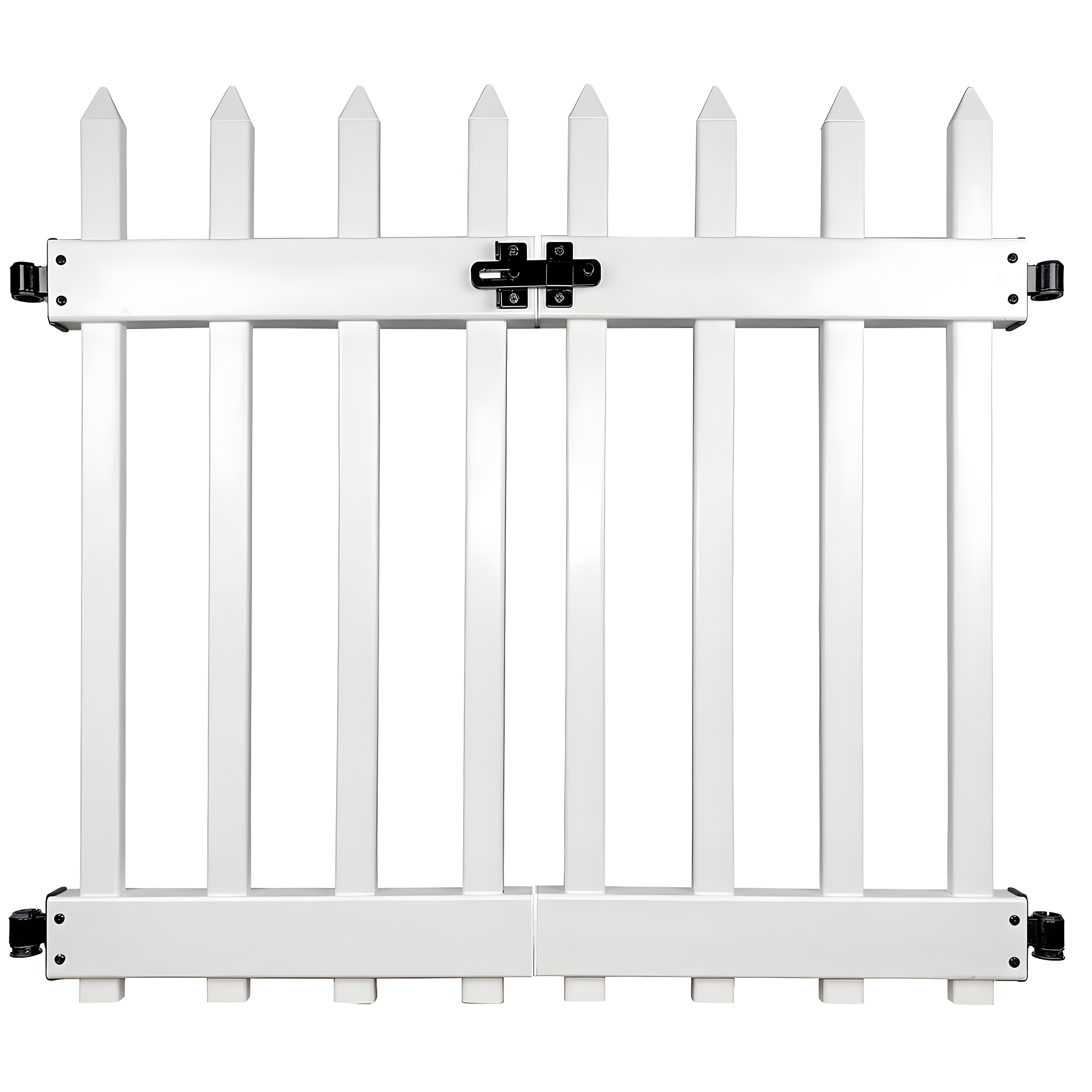 White Vinyl No-Dig Picket Fence Gate, 34 x 40 Inch