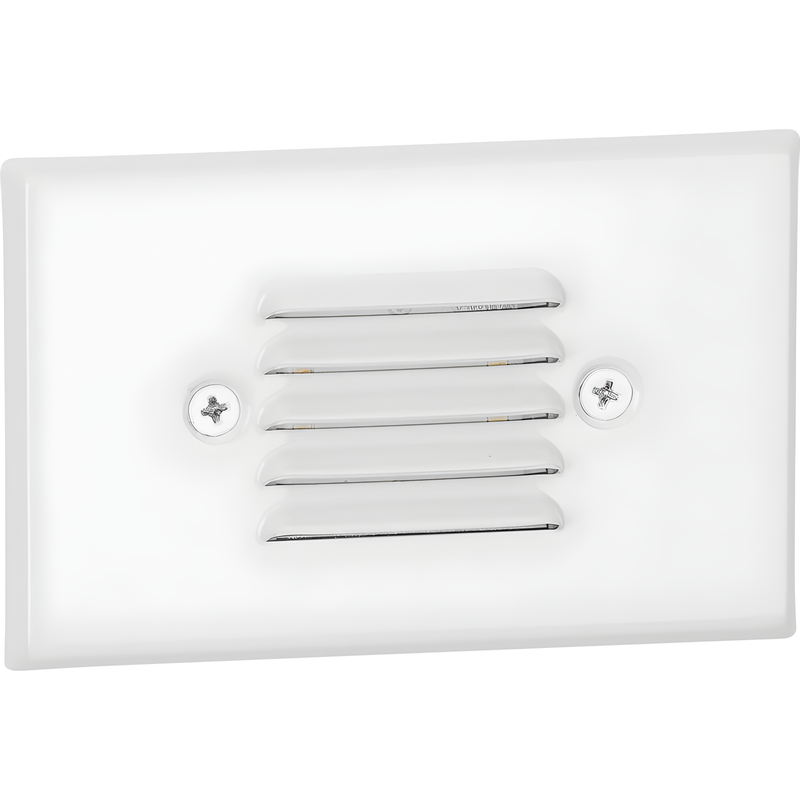 Satin White Dimmable LED Step Light with Louvered Face