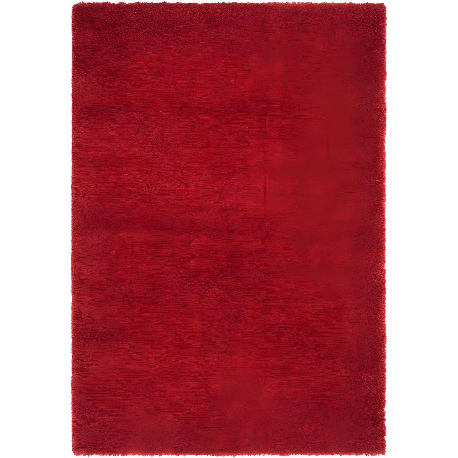 Red 6' x 9' Solid Shag Synthetic Area Rug