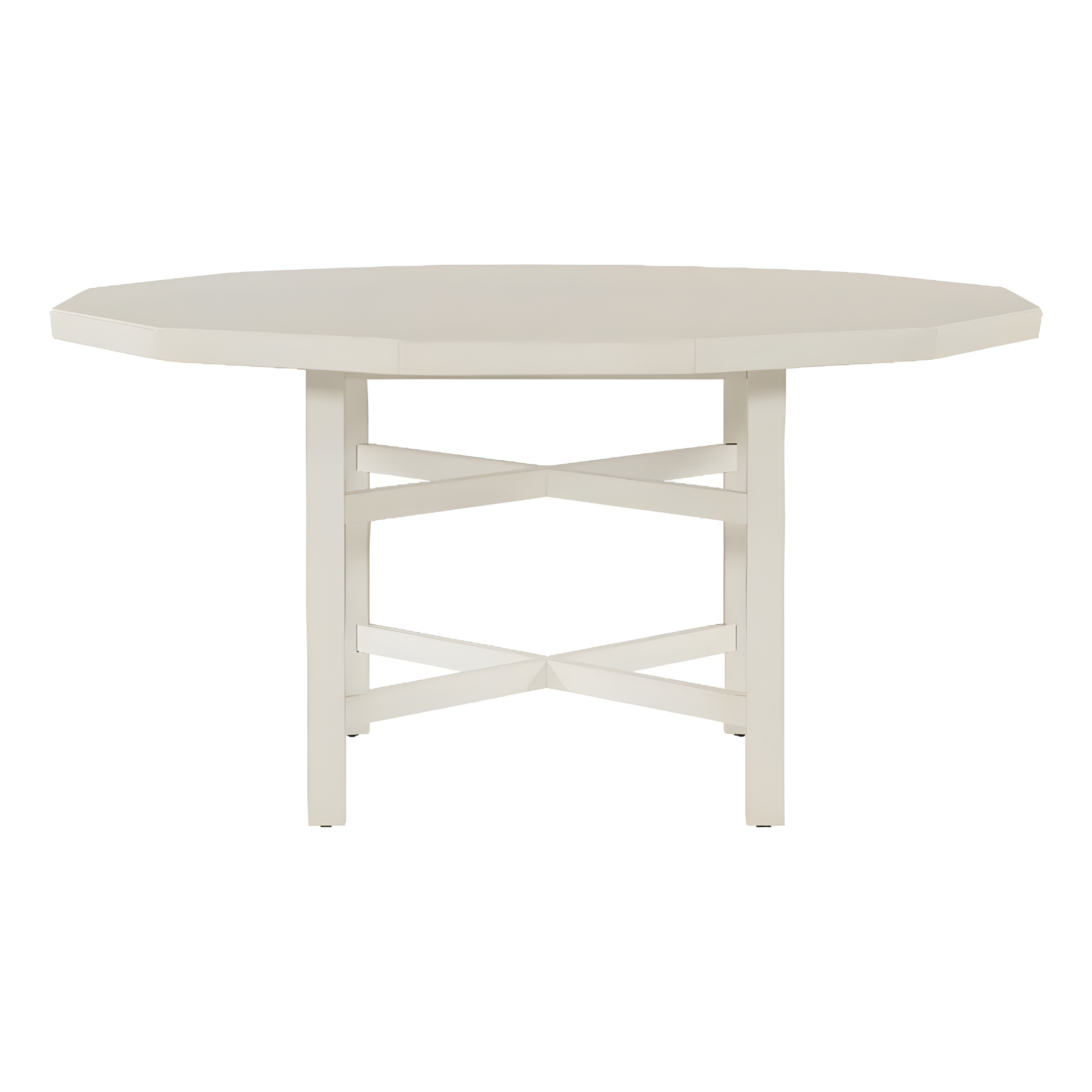 Cream Round Wood Dining Table with Adjustable Height