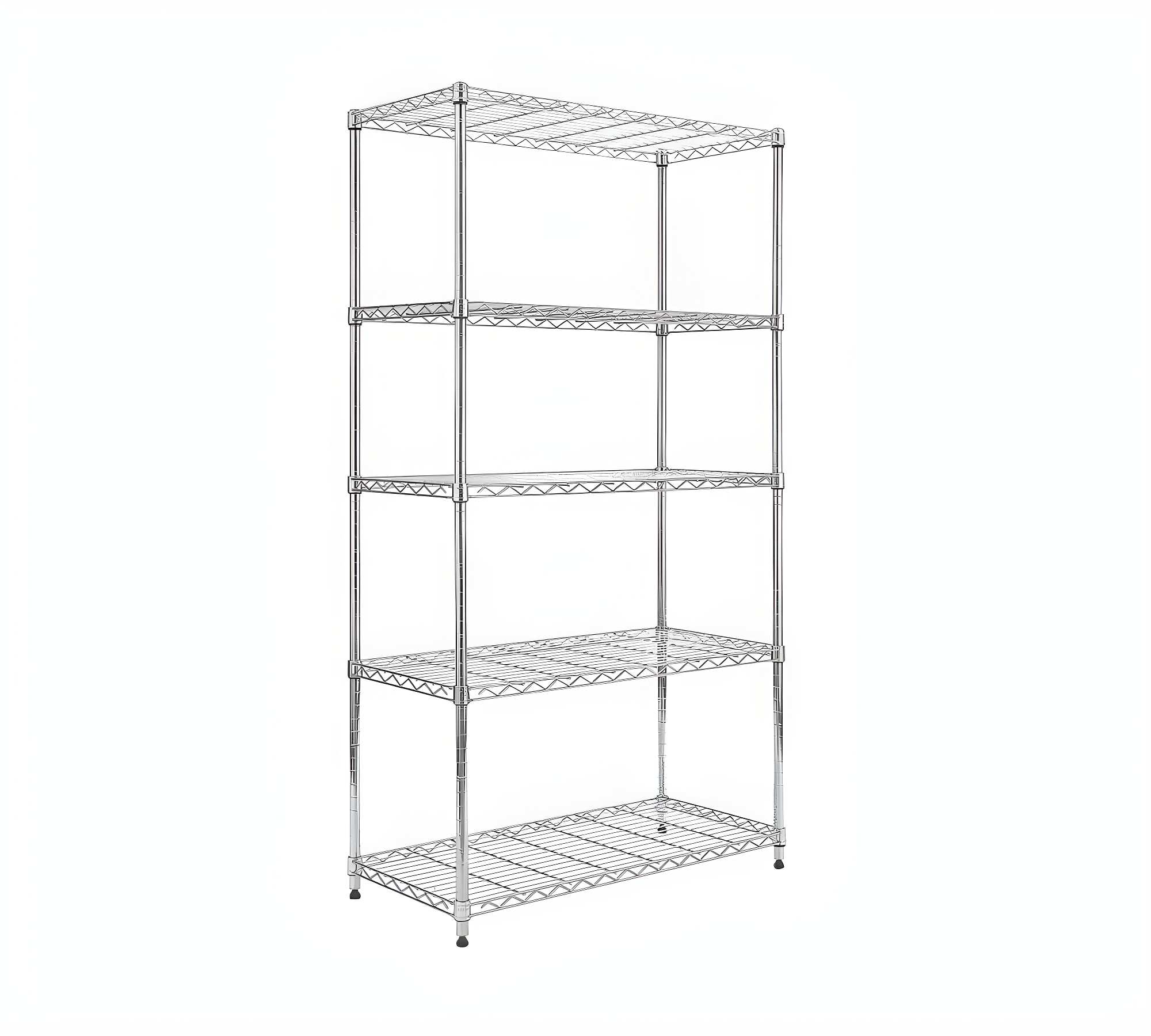 Chrome 5-Tier Adjustable Heavy-Duty Storage Shelf