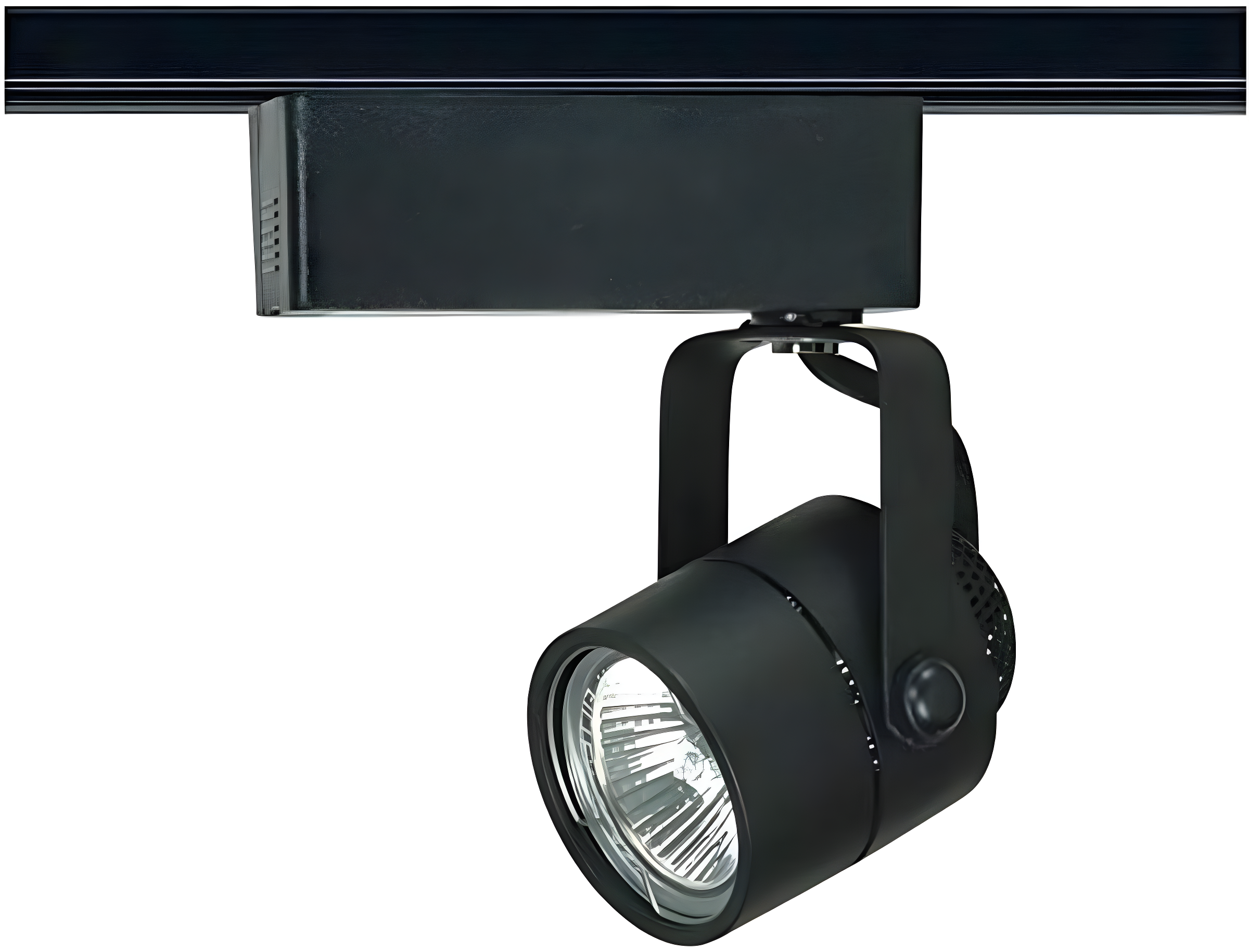 Compact Black Metal Adjustable Track Lighting Head