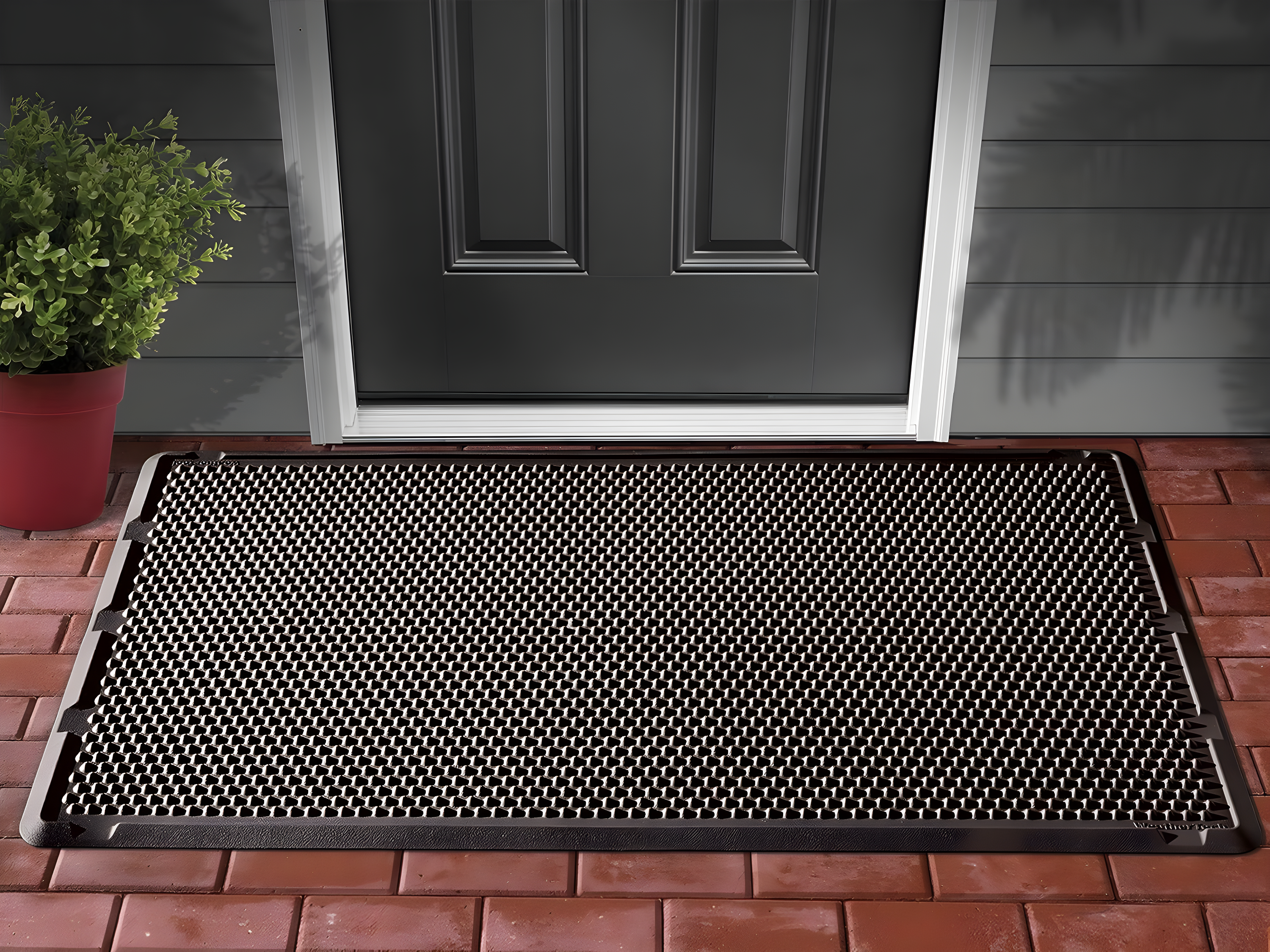 Cocoa 30" x 60" Resin Outdoor Doormat with Scraper Edge