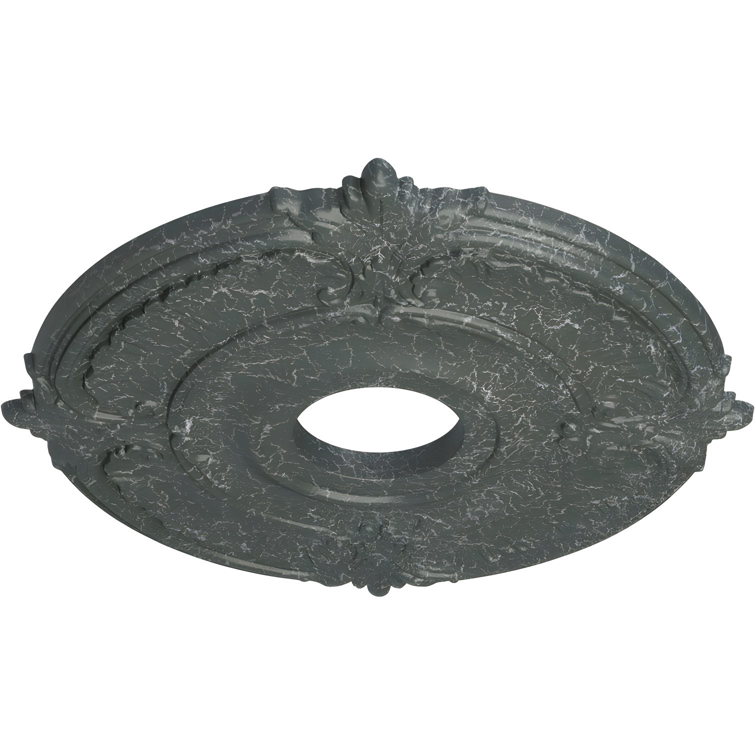 Athenian Green Crackle 18" Hand-Painted Ceiling Medallion