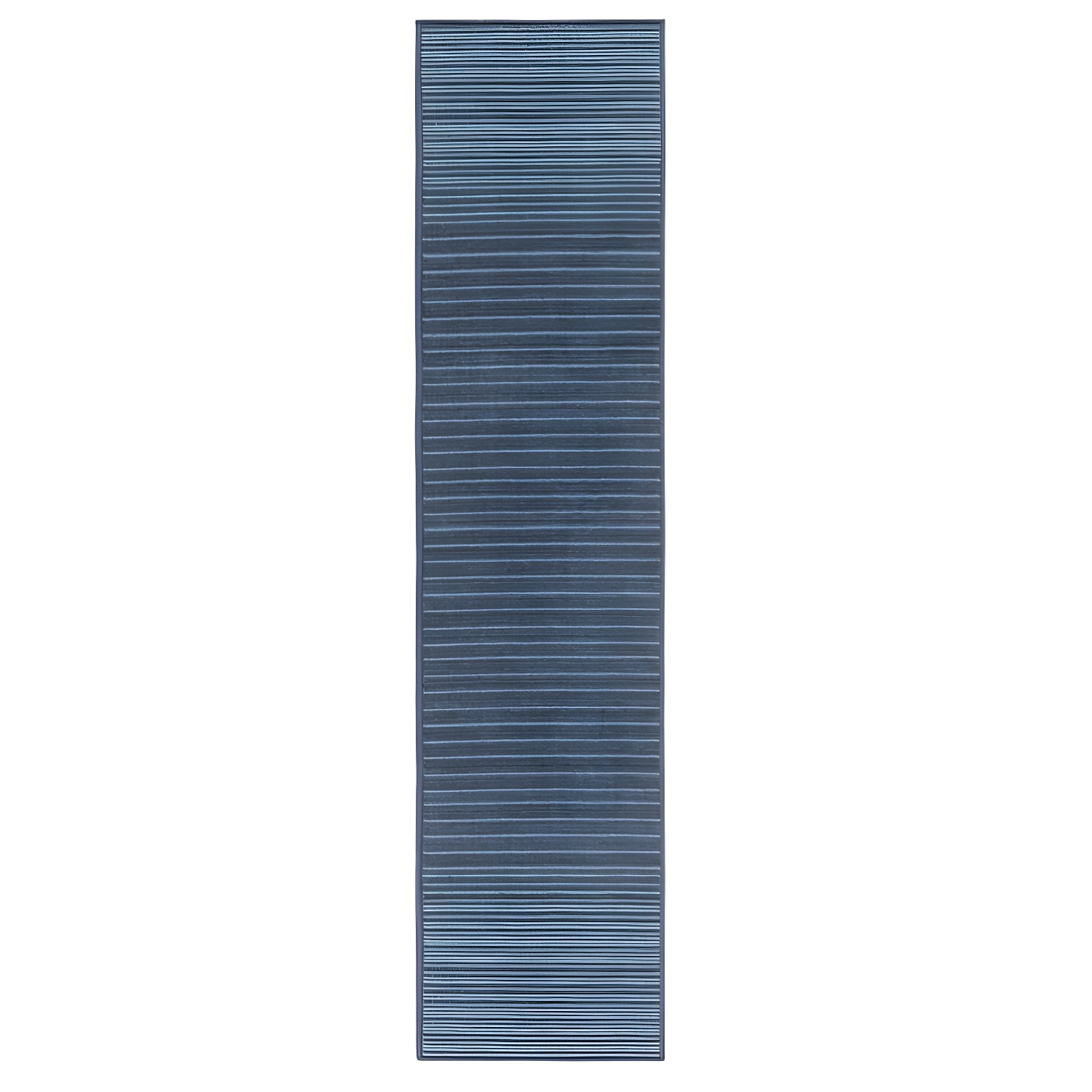 Layne Navy Blue Stripe Washable Runner Rug with Non-Slip Backing