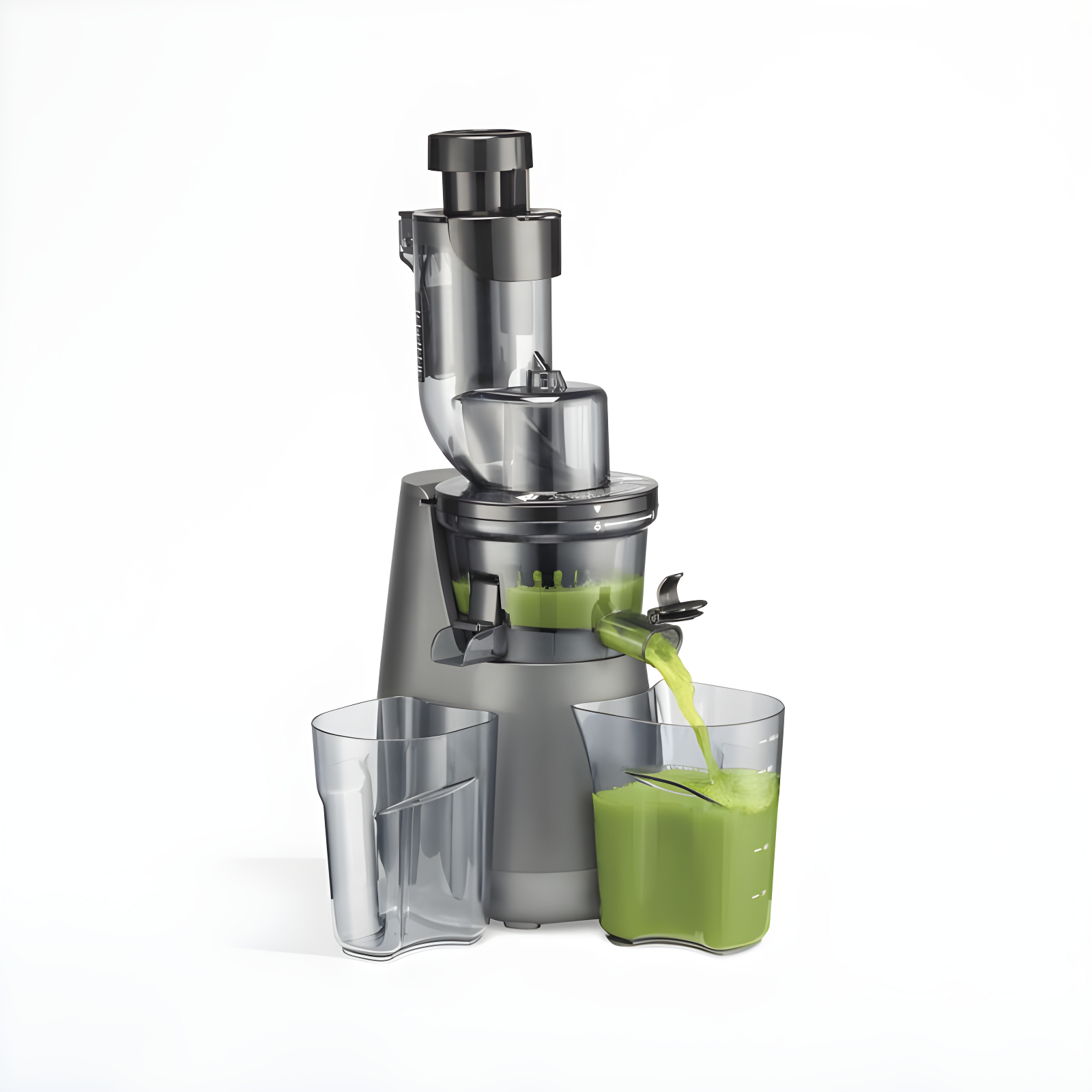 Cuisinart Black and Grey Masticating Slow Juicer with Pulp Receptacle