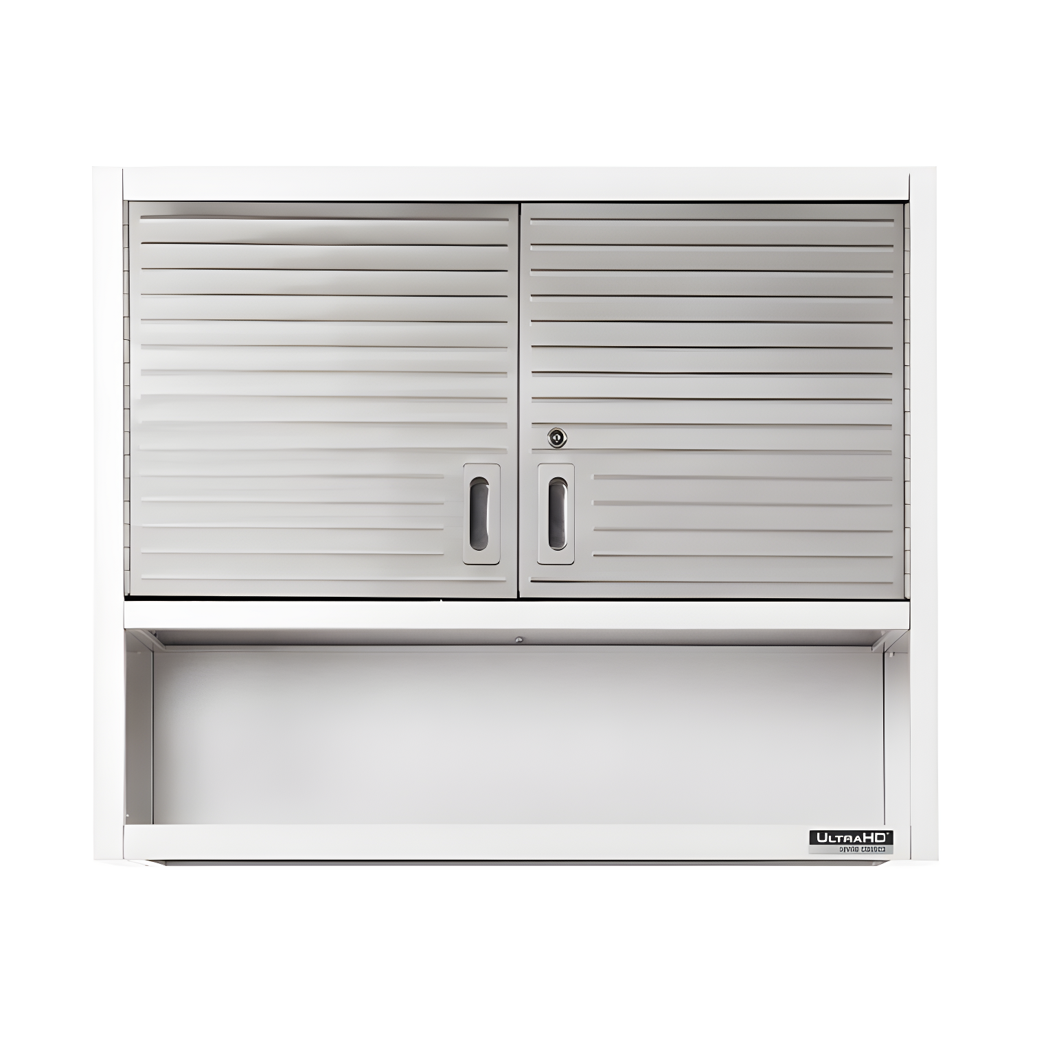 White Lockable Wall Cabinet with Adjustable Shelving