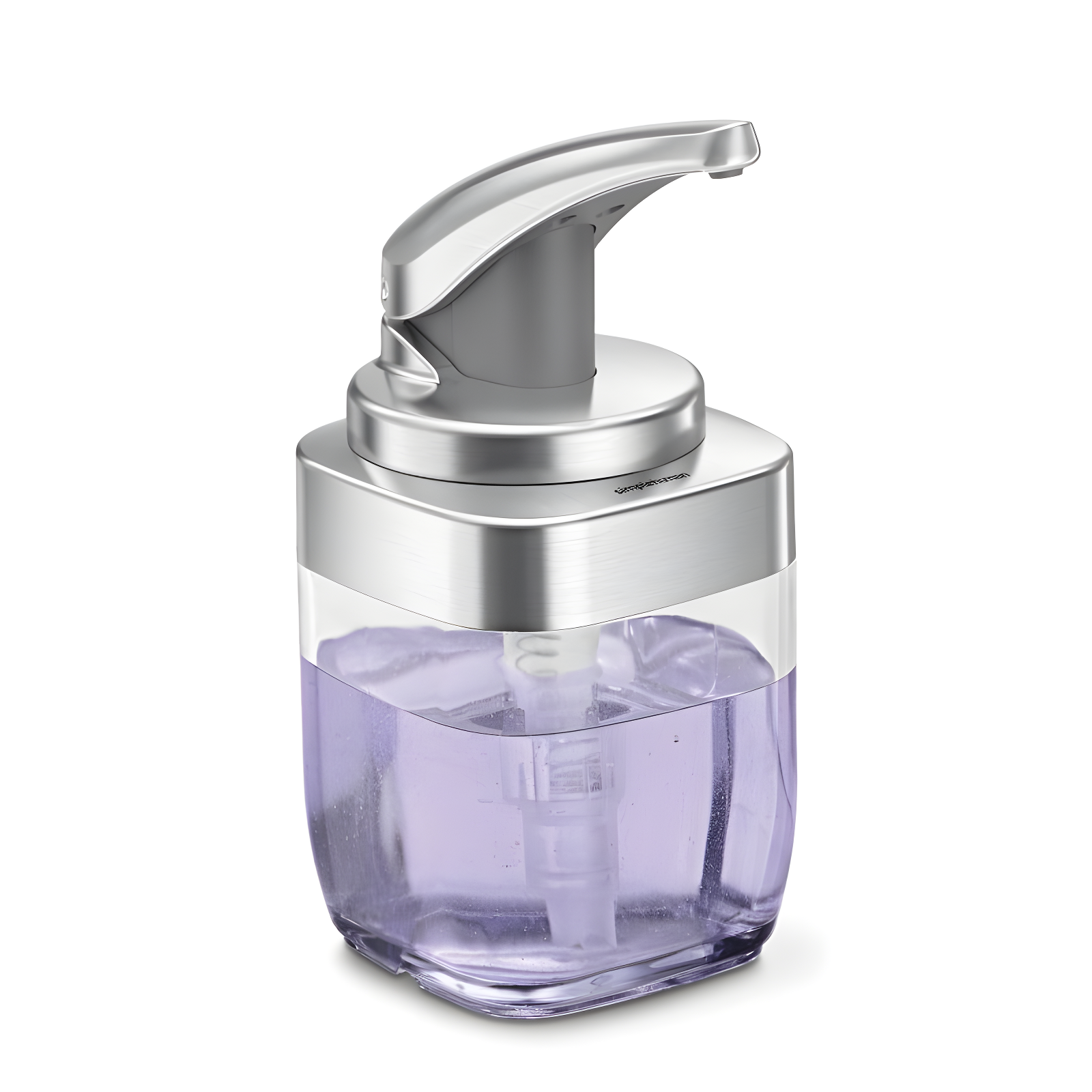 Brushed Nickel 15oz Square Push Soap Dispenser