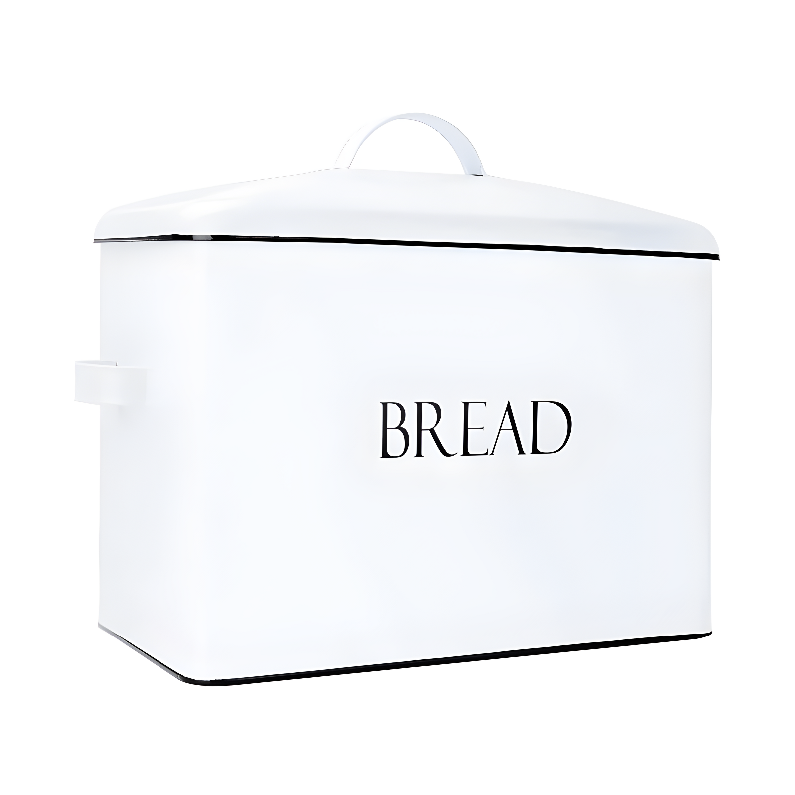 White Metal Vintage Farmhouse Bread Box with Lid