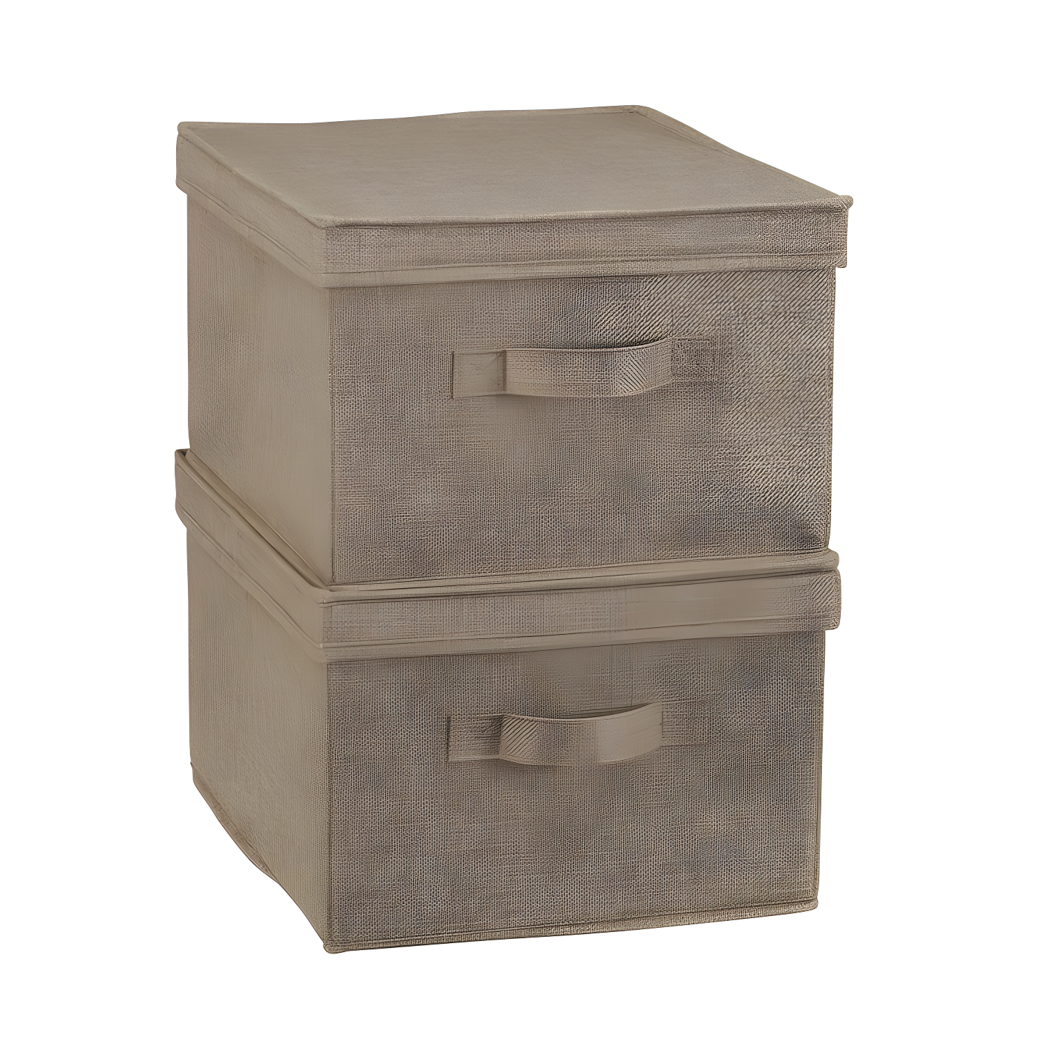 Latte Linen Large Stackable Storage Box with Lid Set