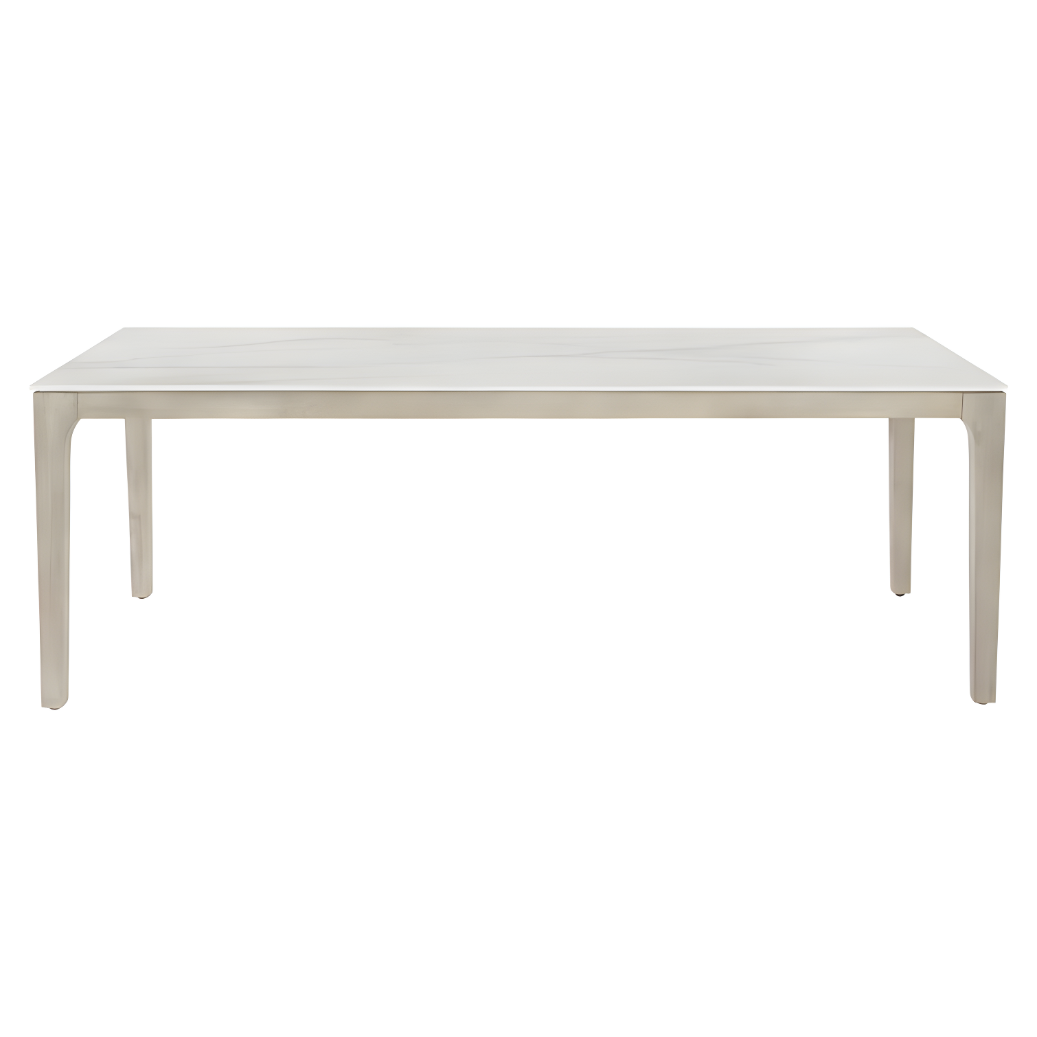 Marbella Cream 85" Rectangular Dekton & Teak Dining Table