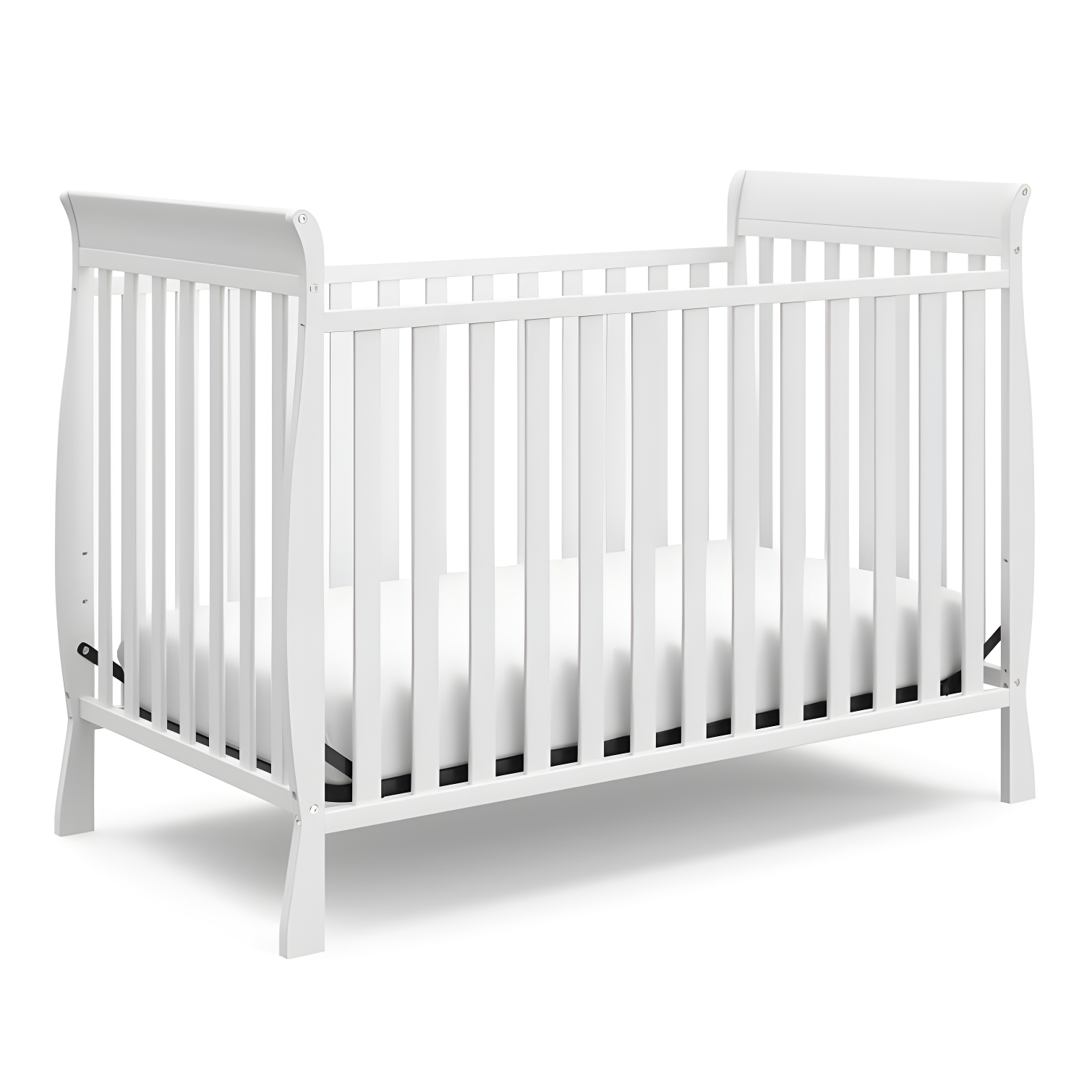 Maxwell White 3-in-1 Convertible Sleigh Crib