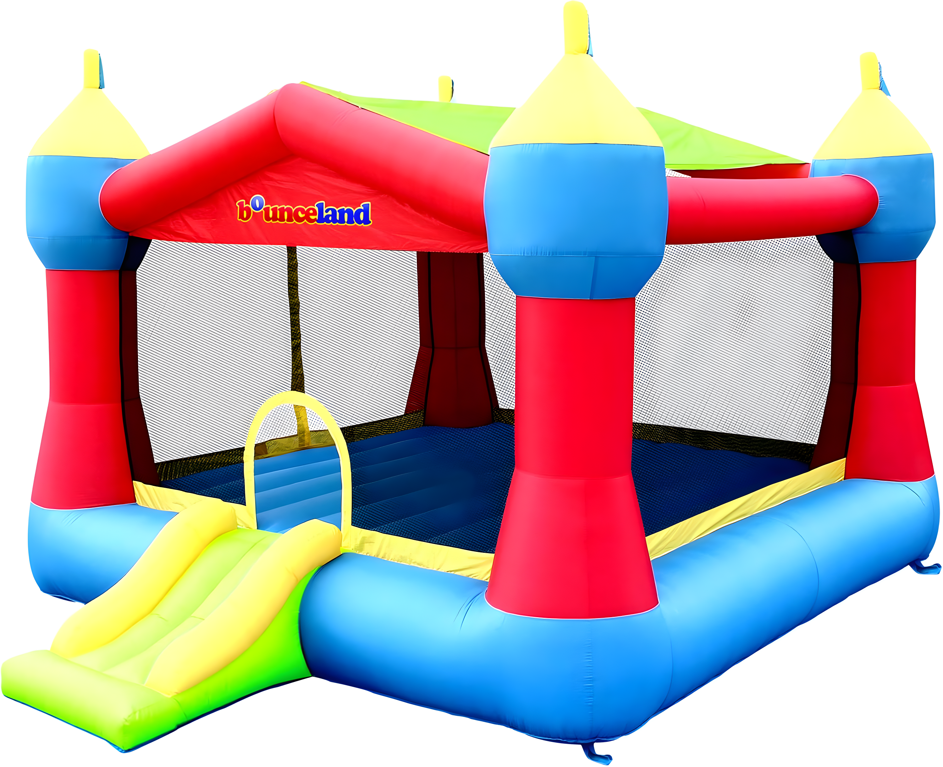 Colorful Inflatable Castle Bounce House with Slide and Blower