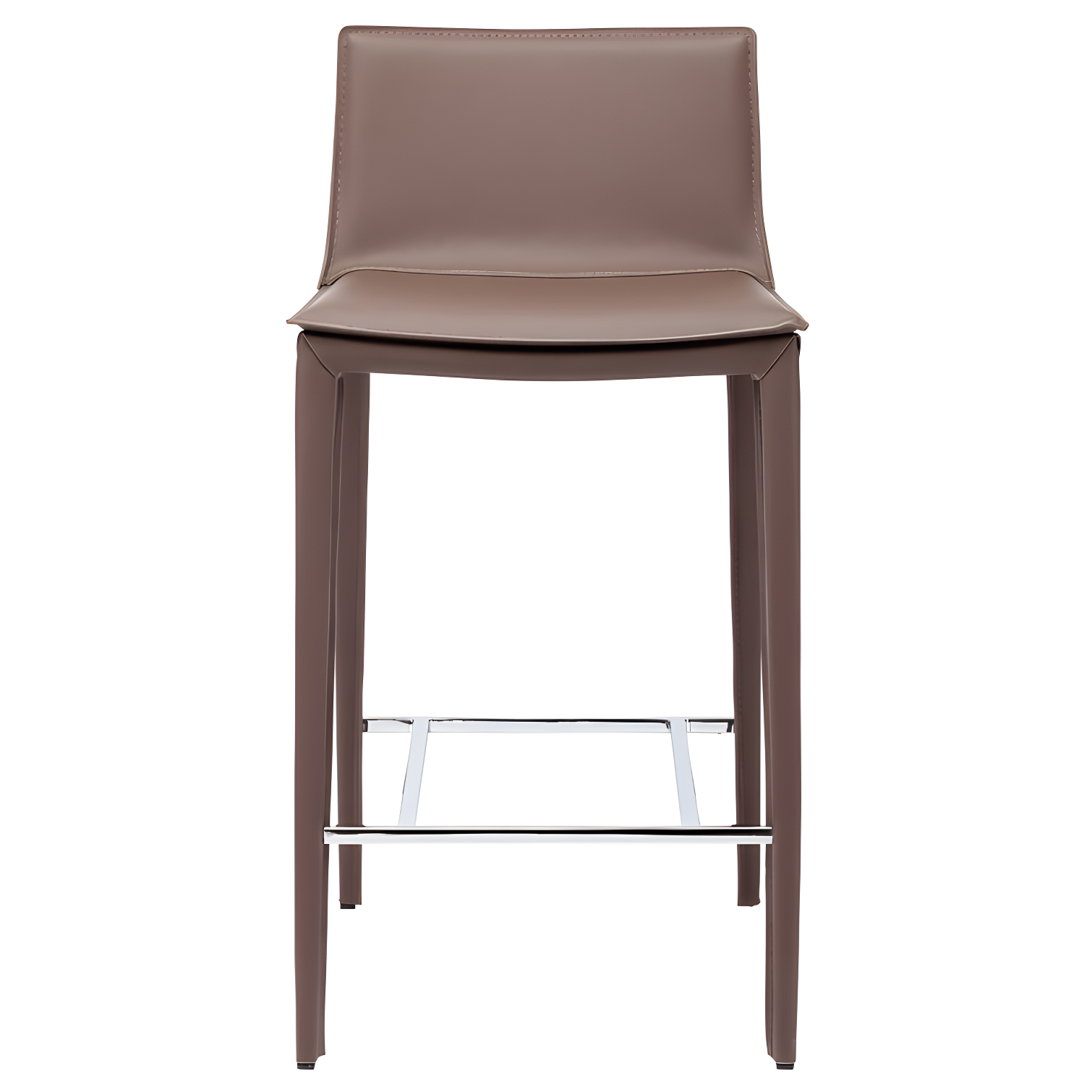 Palma Mink Leather Counter Stool with Matte Mink Base