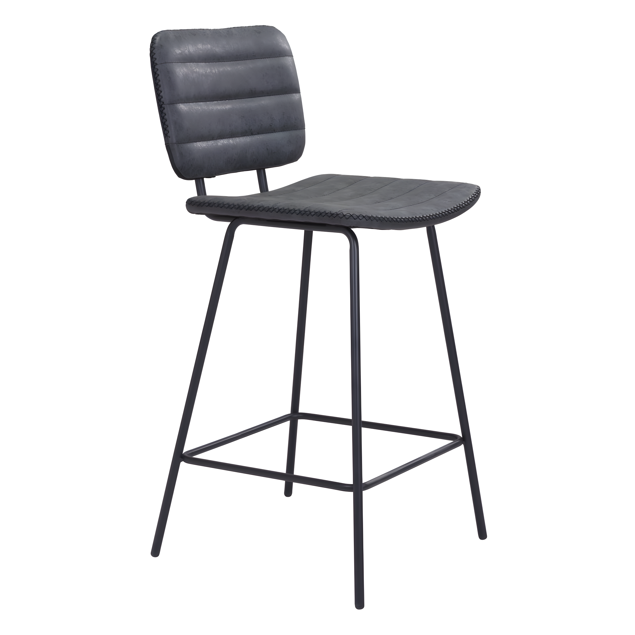 Modern Boston 37.8" Black Metal Counter Stool Set