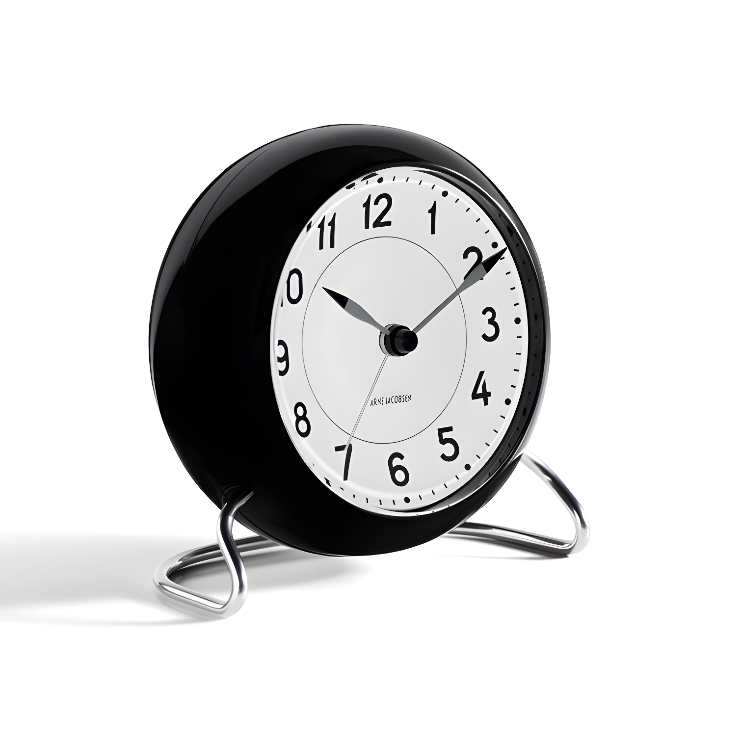 Black and White Analog Electric Alarm Tabletop Clock