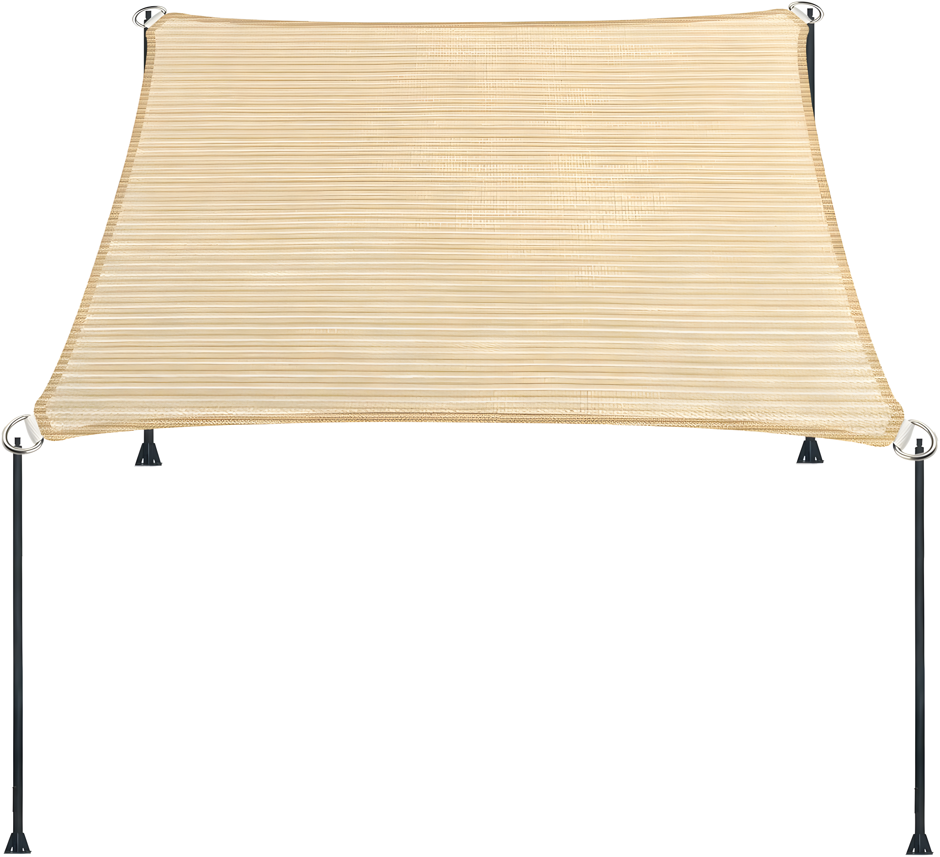 5' x 8' Beige High-Density Polyethylene Sun Shade Sail