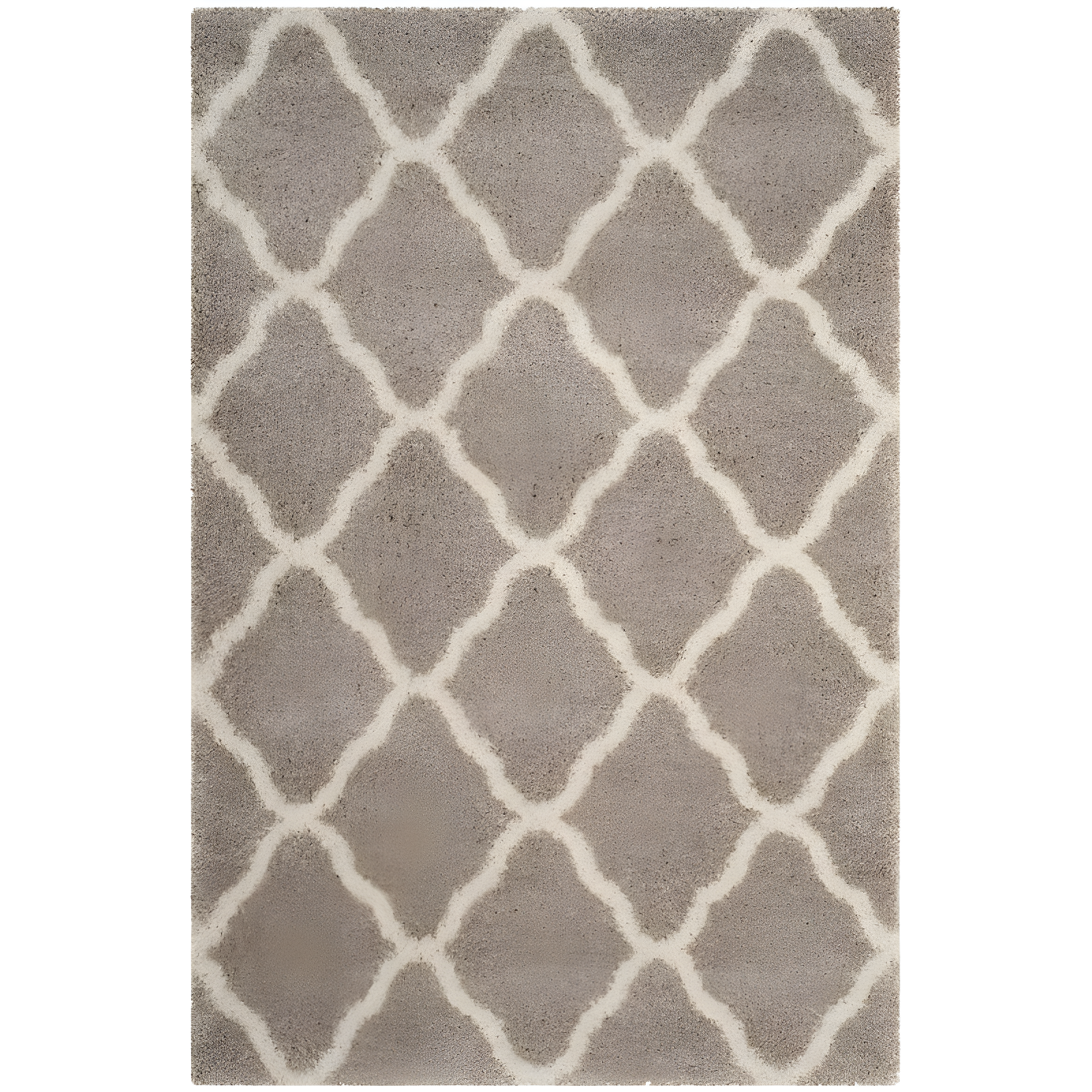 Ivory Diamond Delight 59" Round Synthetic Shag Rug