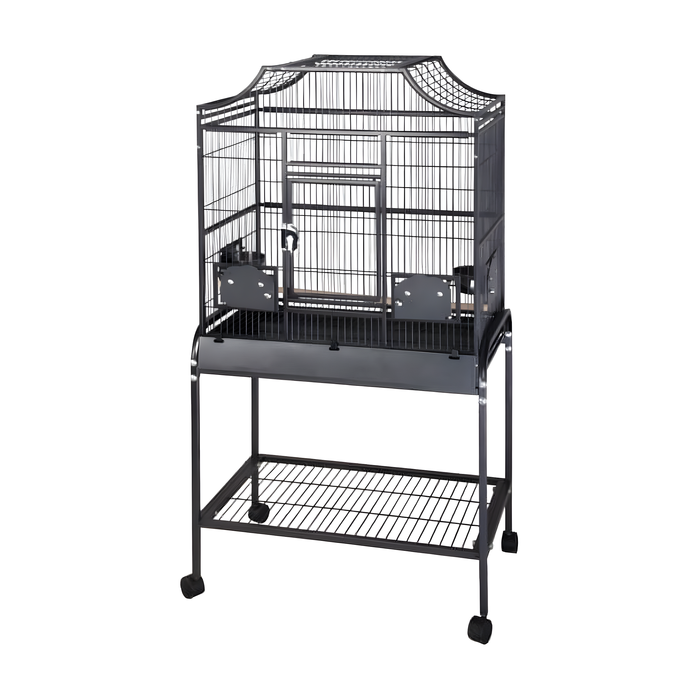 Platinum Coated Metal Elegant Flight Bird Cage with Stand