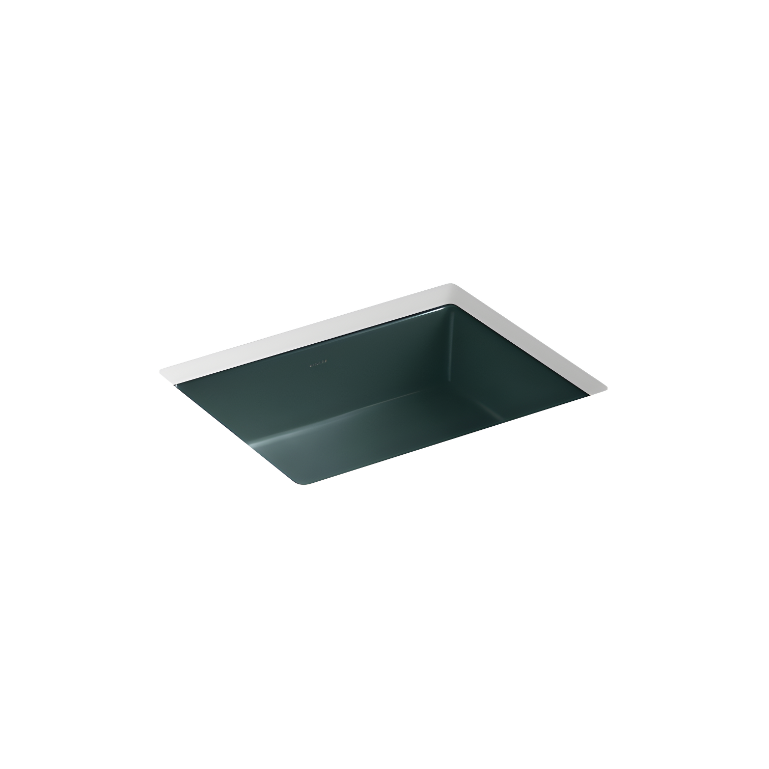 Teal Rectangular Ceramic Undermount Bathroom Sink