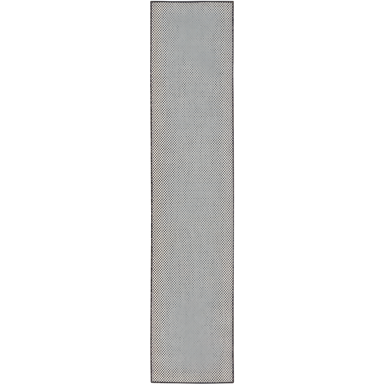 Ivory Charcoal Geometric Synthetic 26'' Easy Care Outdoor Rug