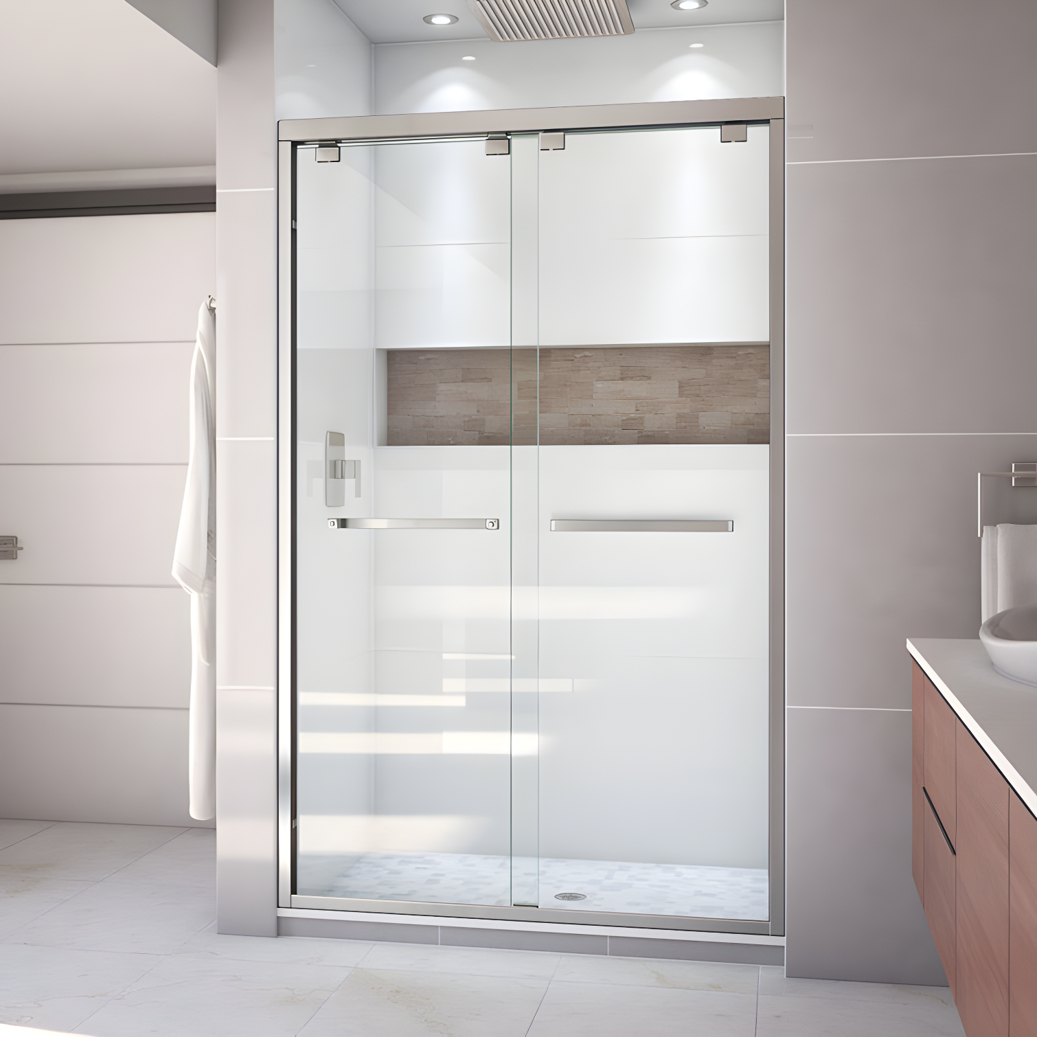 Encore 44-54" Frameless Sliding Shower Door with Clear Glass