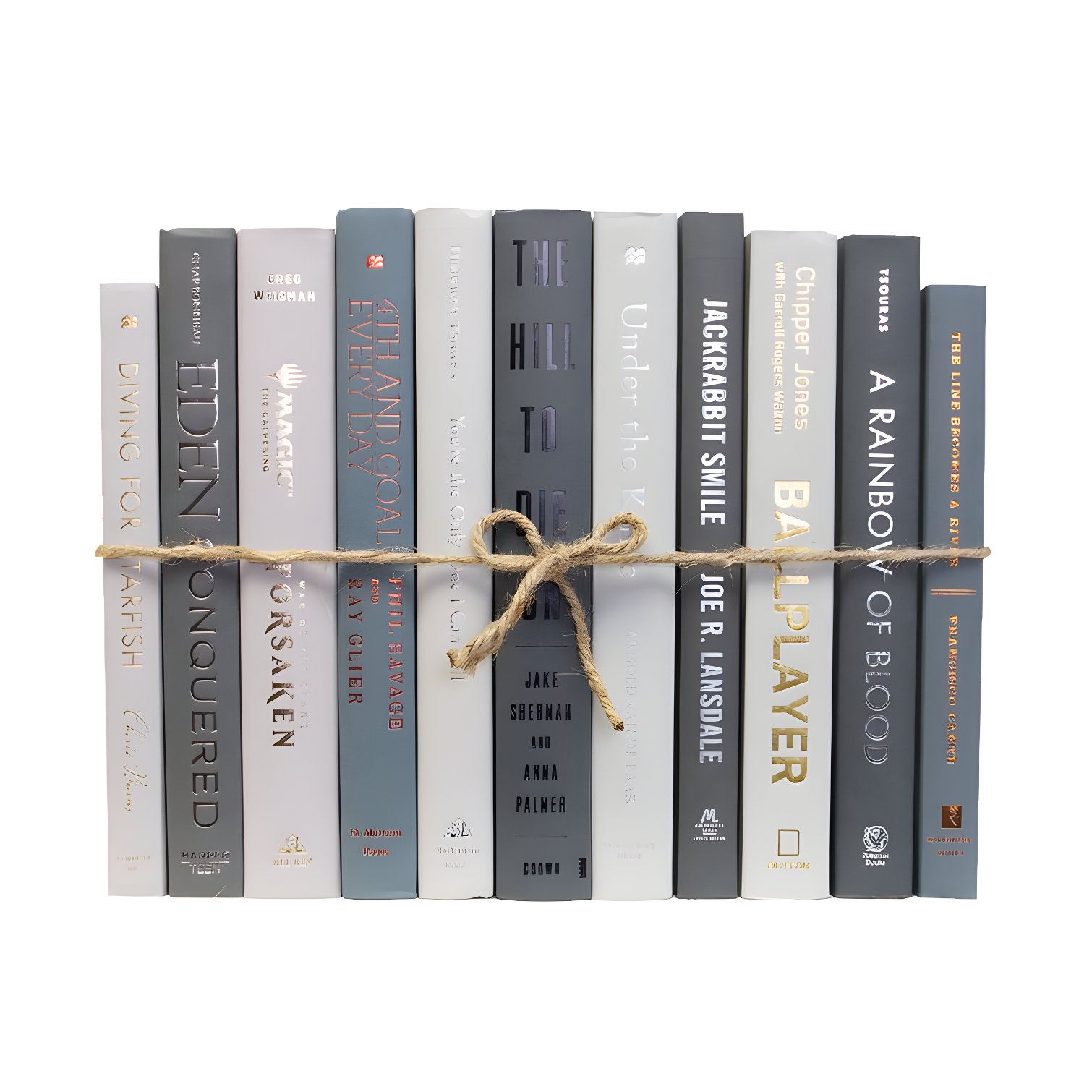 Granite Grey Modern Amora Book Collection Wrapped in Jute Twine