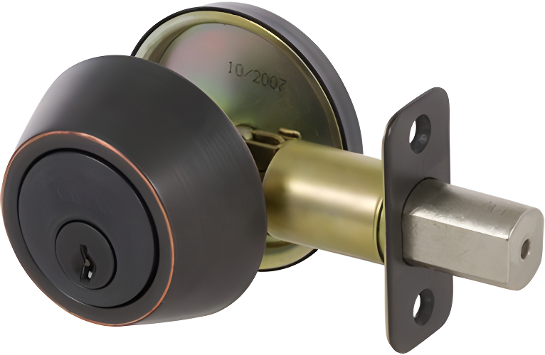 Edged Oil Rubbed Bronze Single Cylinder Deadbolt