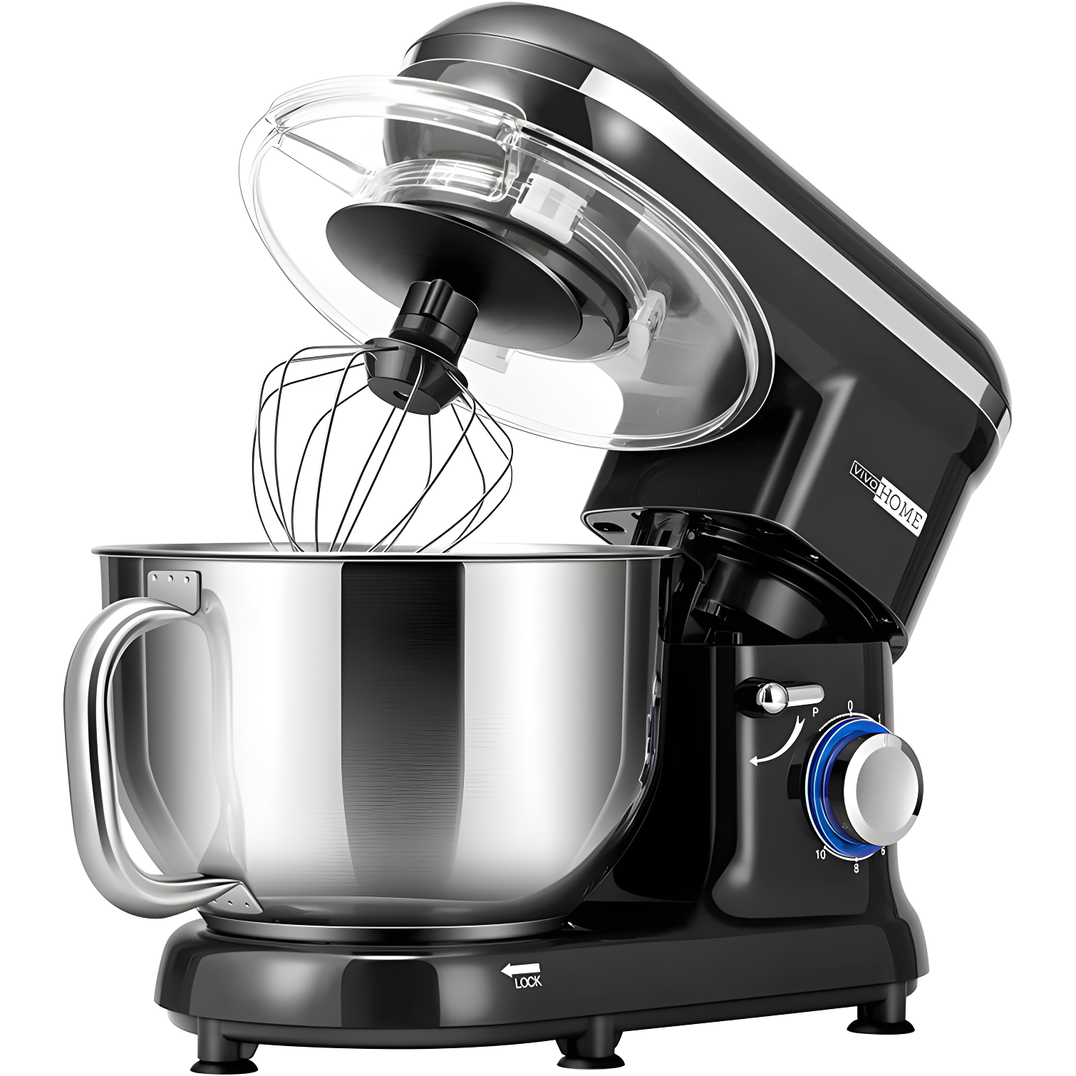 660W Black 10 Speed 6 Quart Tilt-Head Stand Mixer