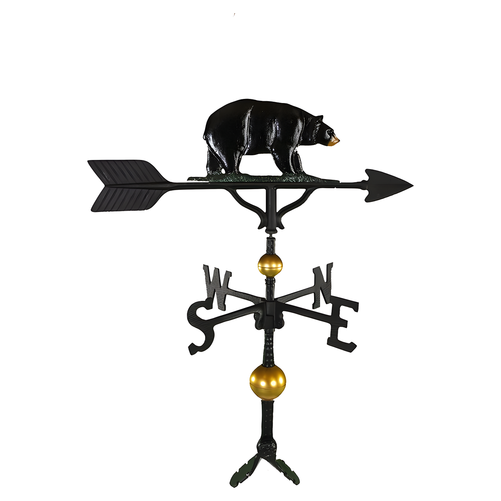 Deluxe 32'' Black and Gold Aluminum Bear Weathervane