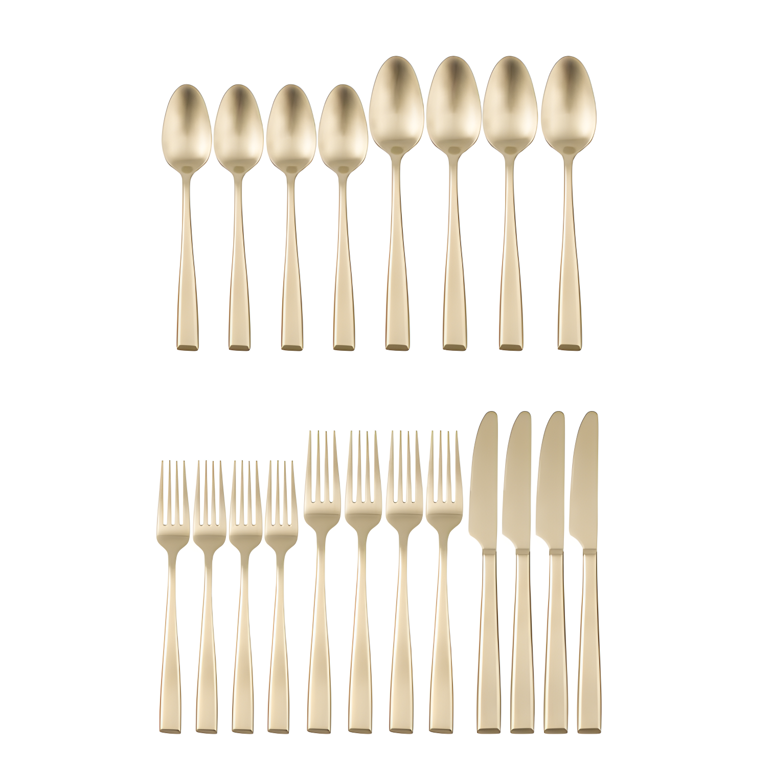 Samira Champagne Satin 20-Piece Stainless Steel Flatware Set