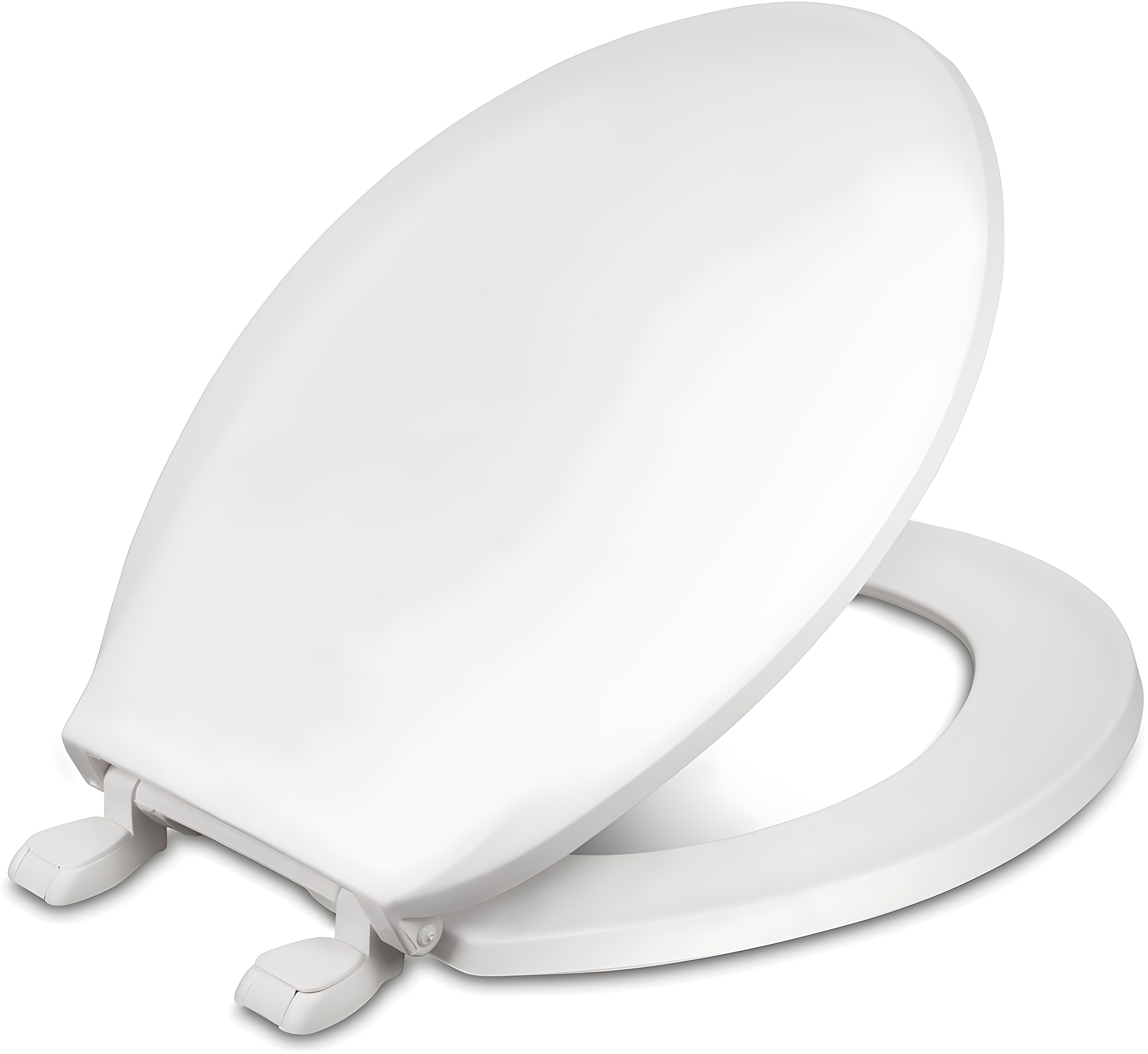 White Round Plastic Toilet Seat with Cover, Manual Operation