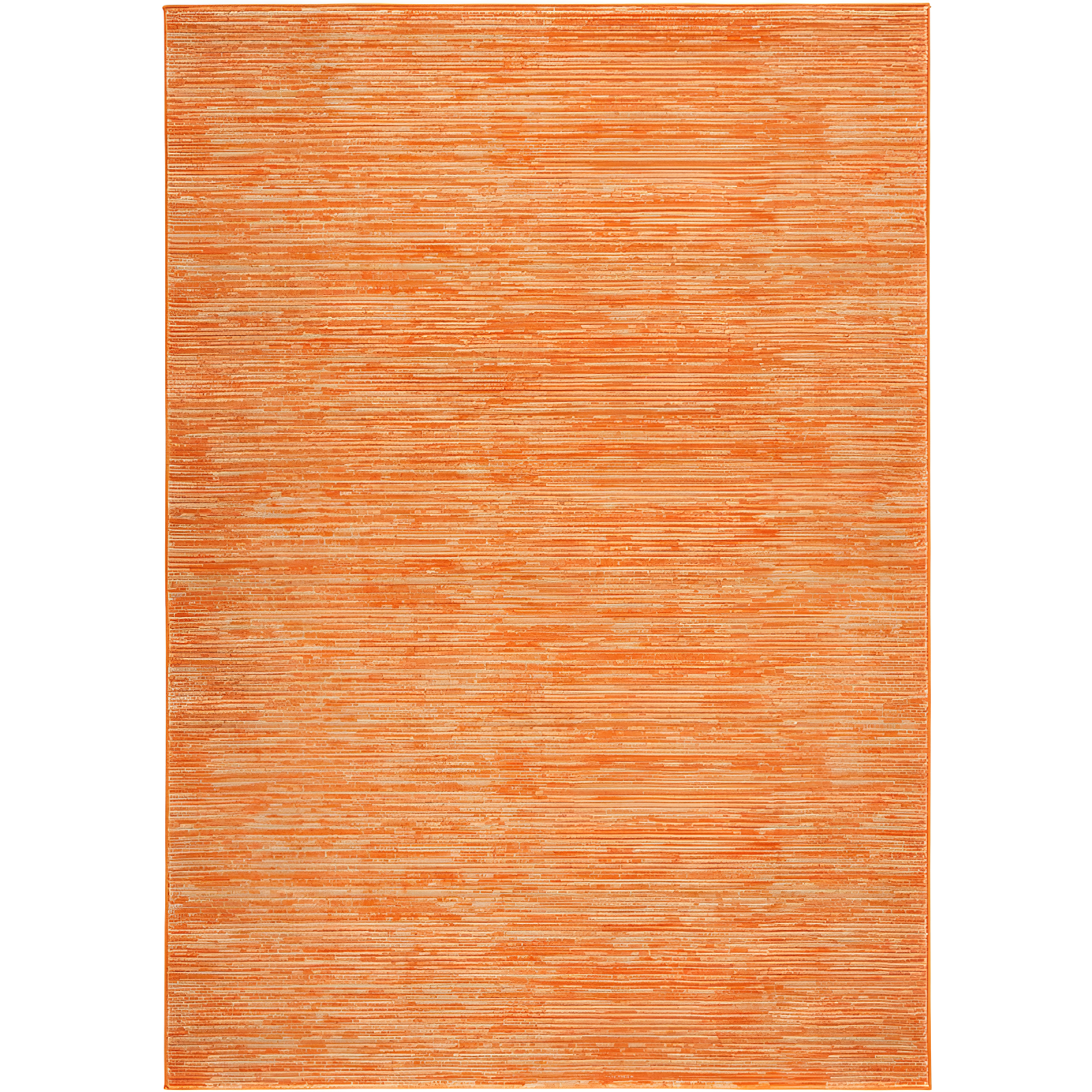 Hand-Knotted Orange Abstract 4' x 6' Synthetic Rug