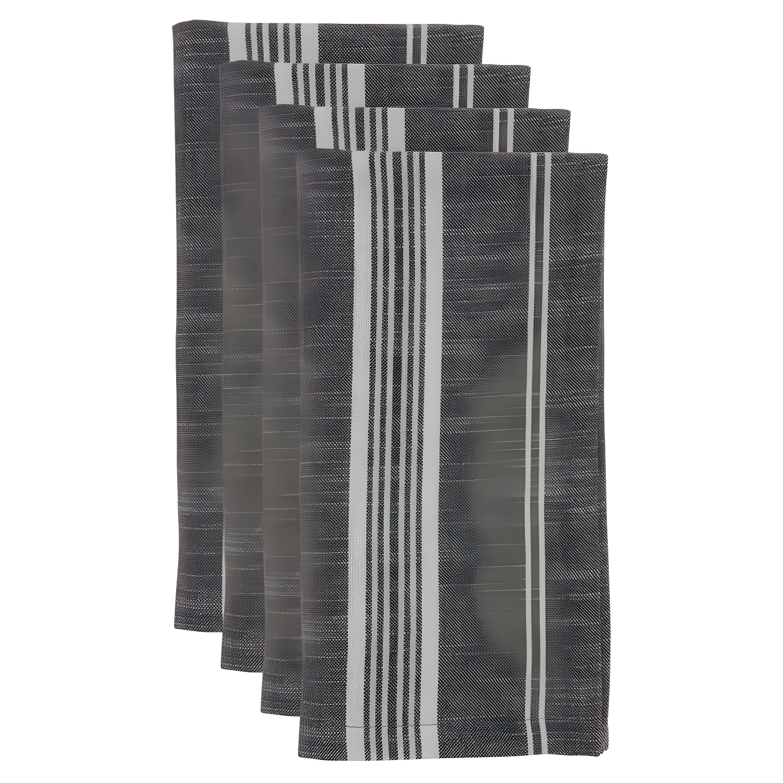 Gray Striped Cotton Table Napkins Set of Four