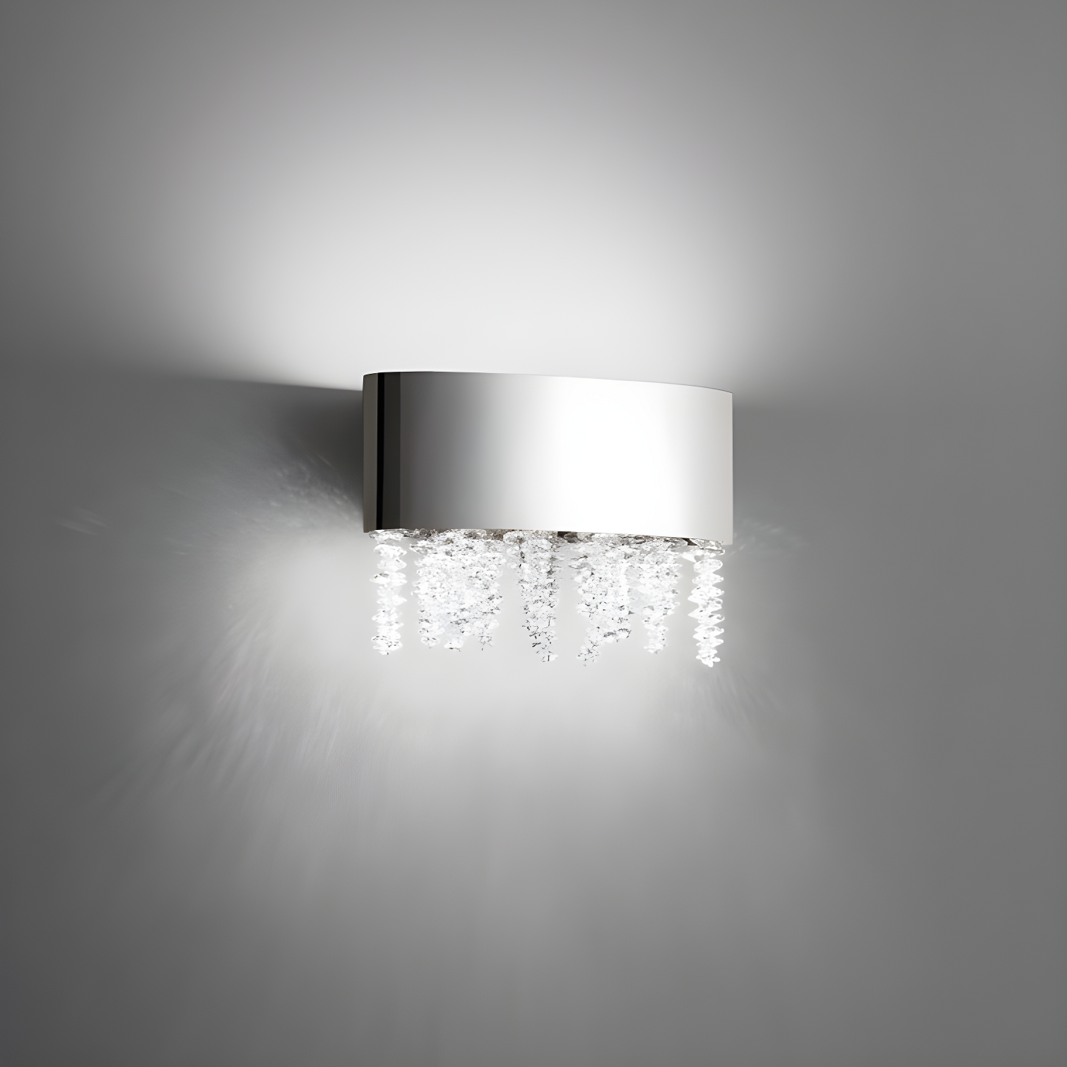 Polished Nickel Crystal LED Vanity Wall Sconce