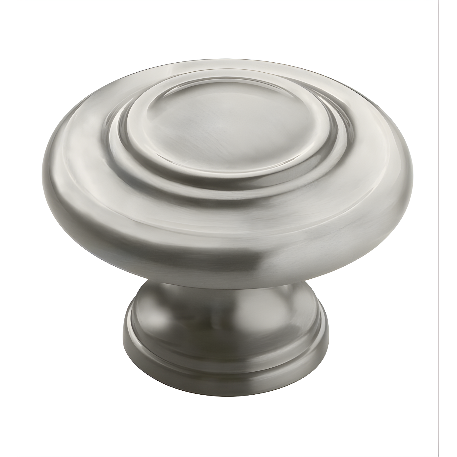 Satin Nickel Round Cabinet Knob with Mounting Hardware