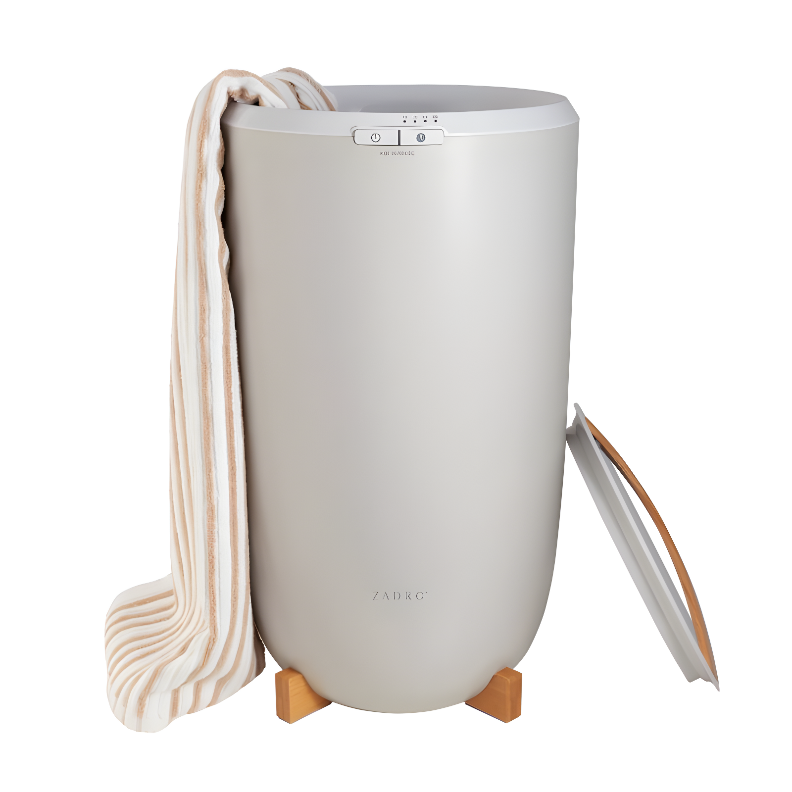 Gray and Bamboo 20L Floor-Standing Towel Warmer