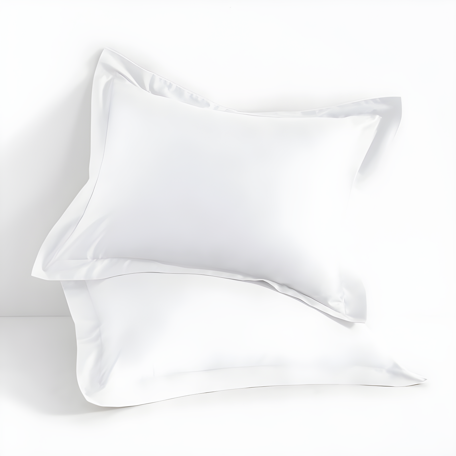 White Cotton Hypoallergenic Standard Pillow Shams, Set of 2