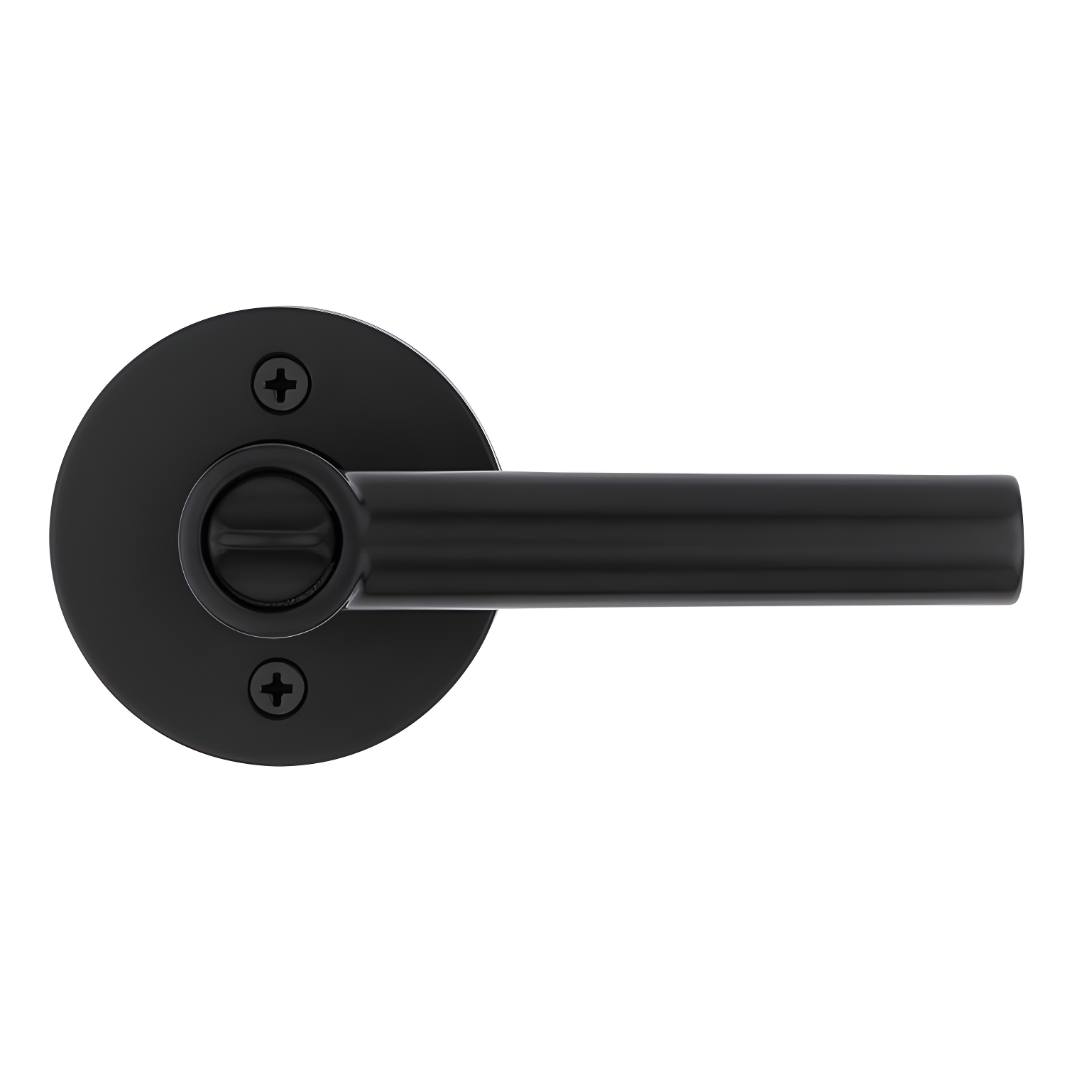 Matte Black Keyed Entry Lever with Round Rose