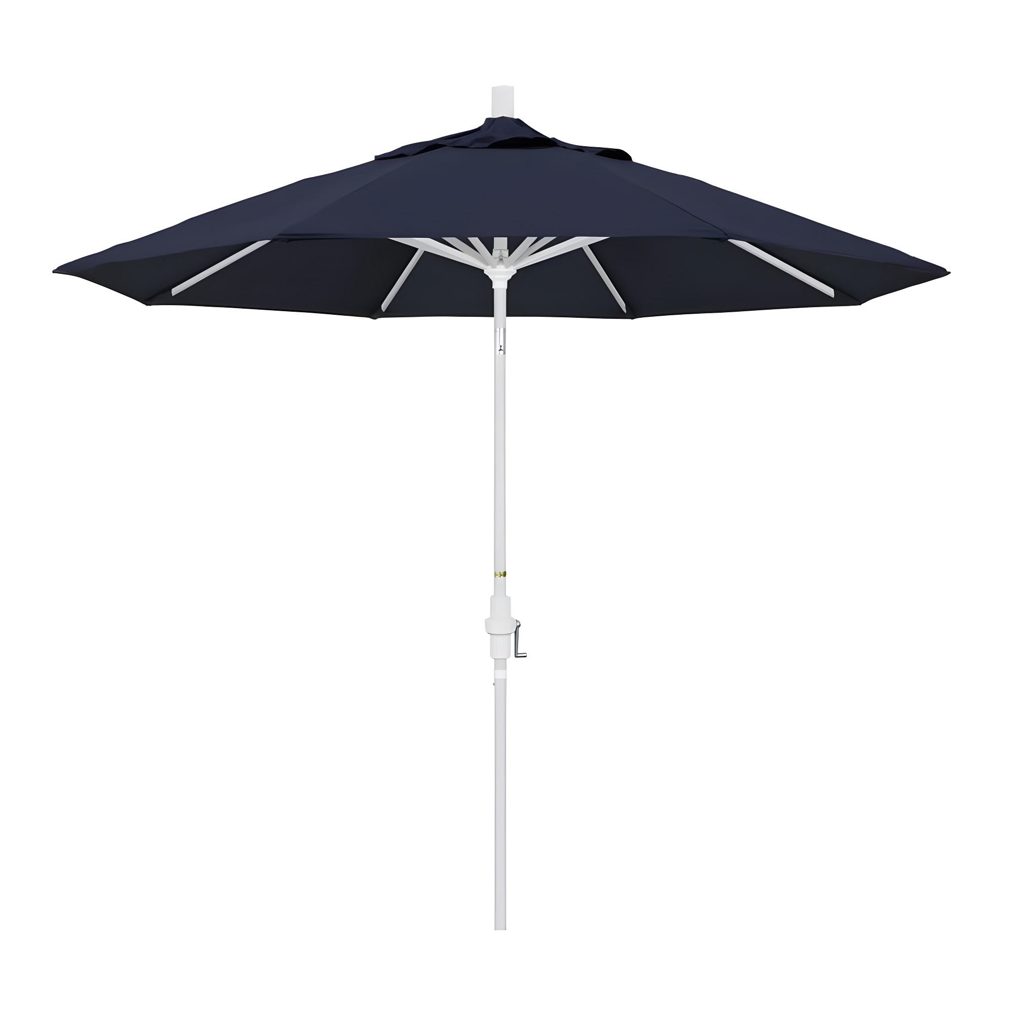 Navy and White Aluminum Market Umbrella with Tilt Feature