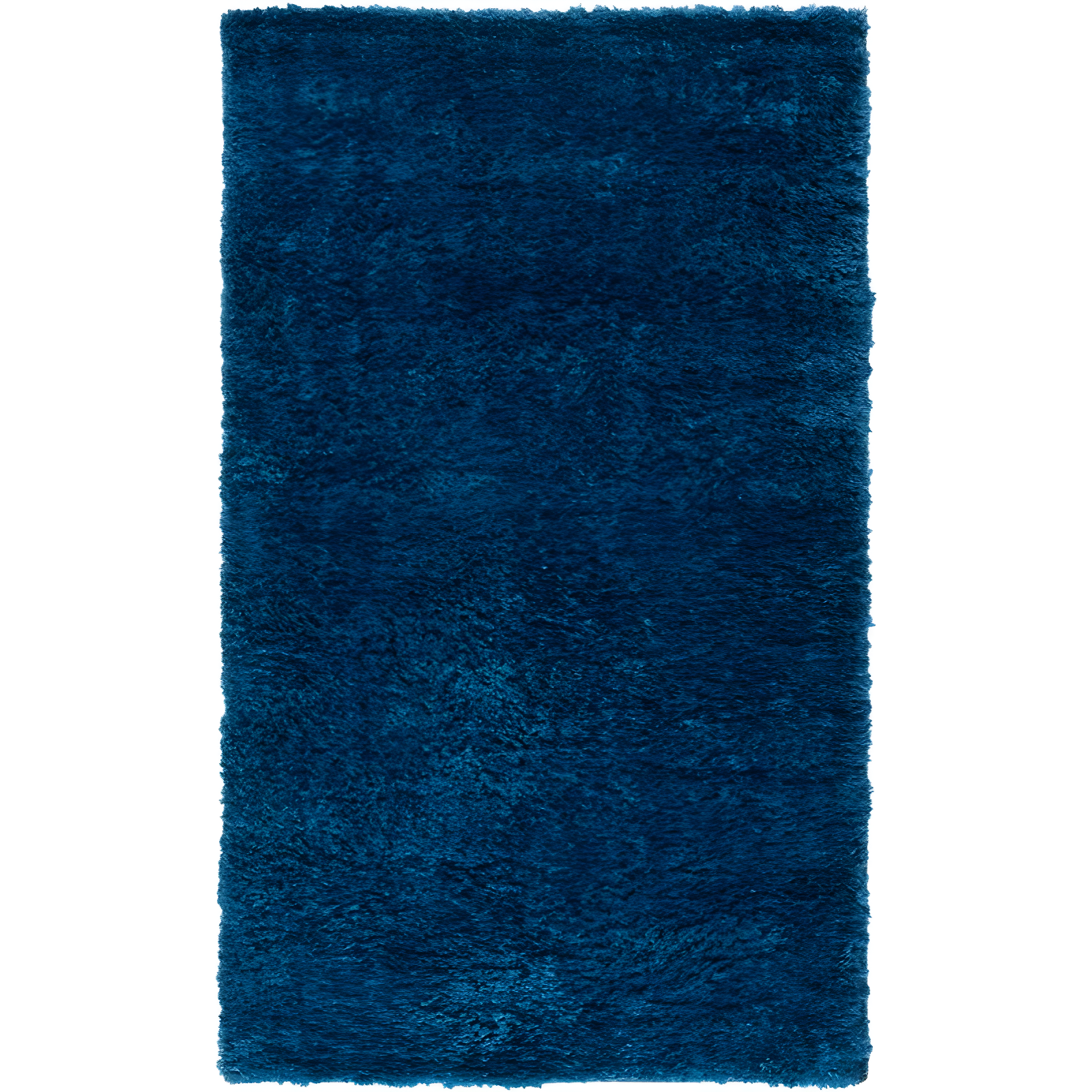 Navy Rectangular Shag Synthetic Area Rug 3' x 5'