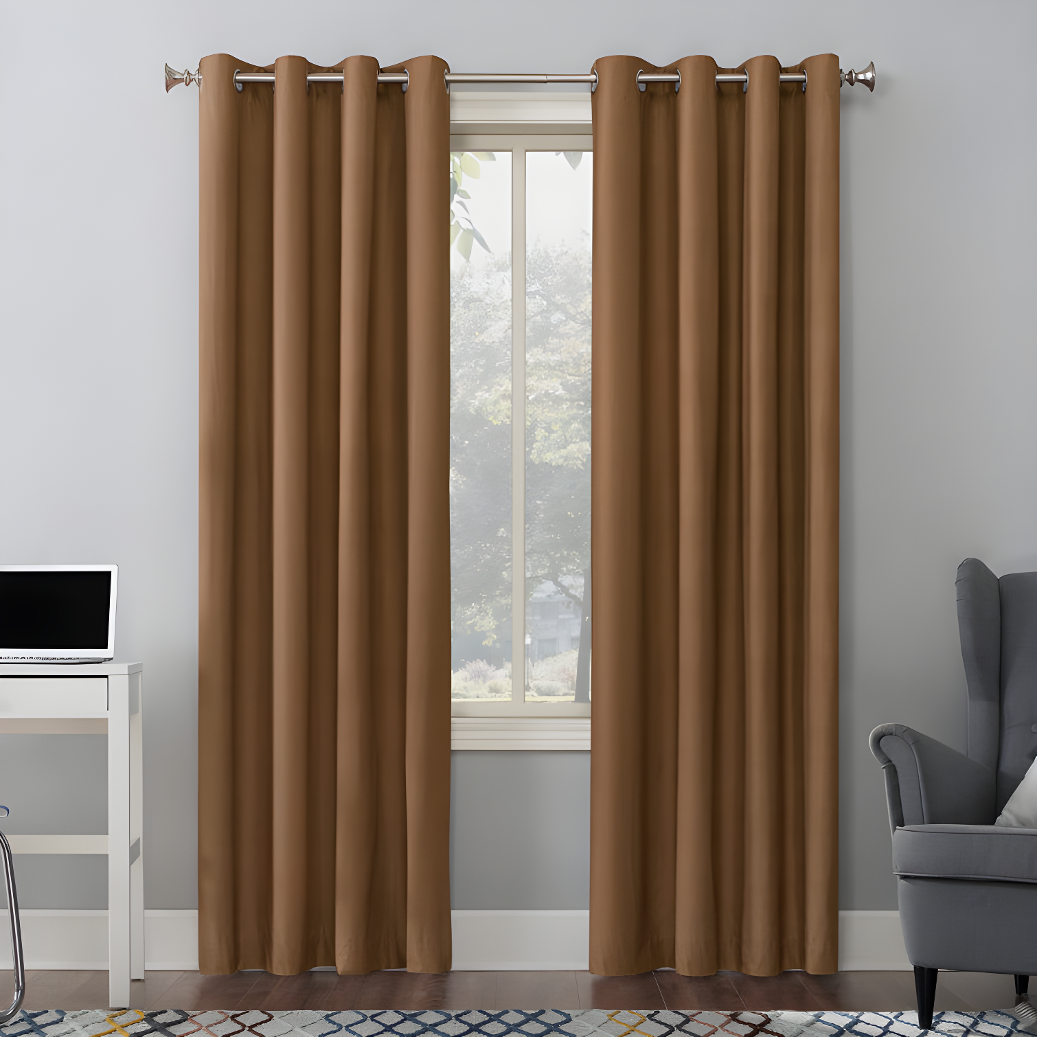 Pecan Blackout Thermal Insulated Grommet Curtain Panel