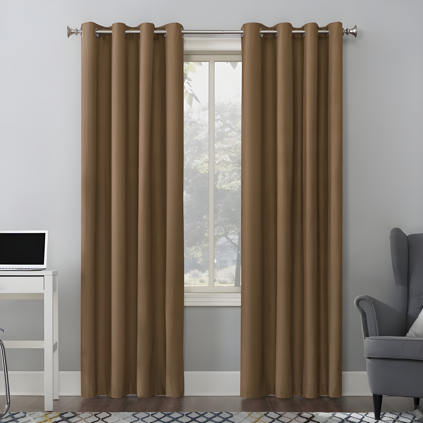 Pecan Blackout Thermal Insulated Grommet Curtain Panel