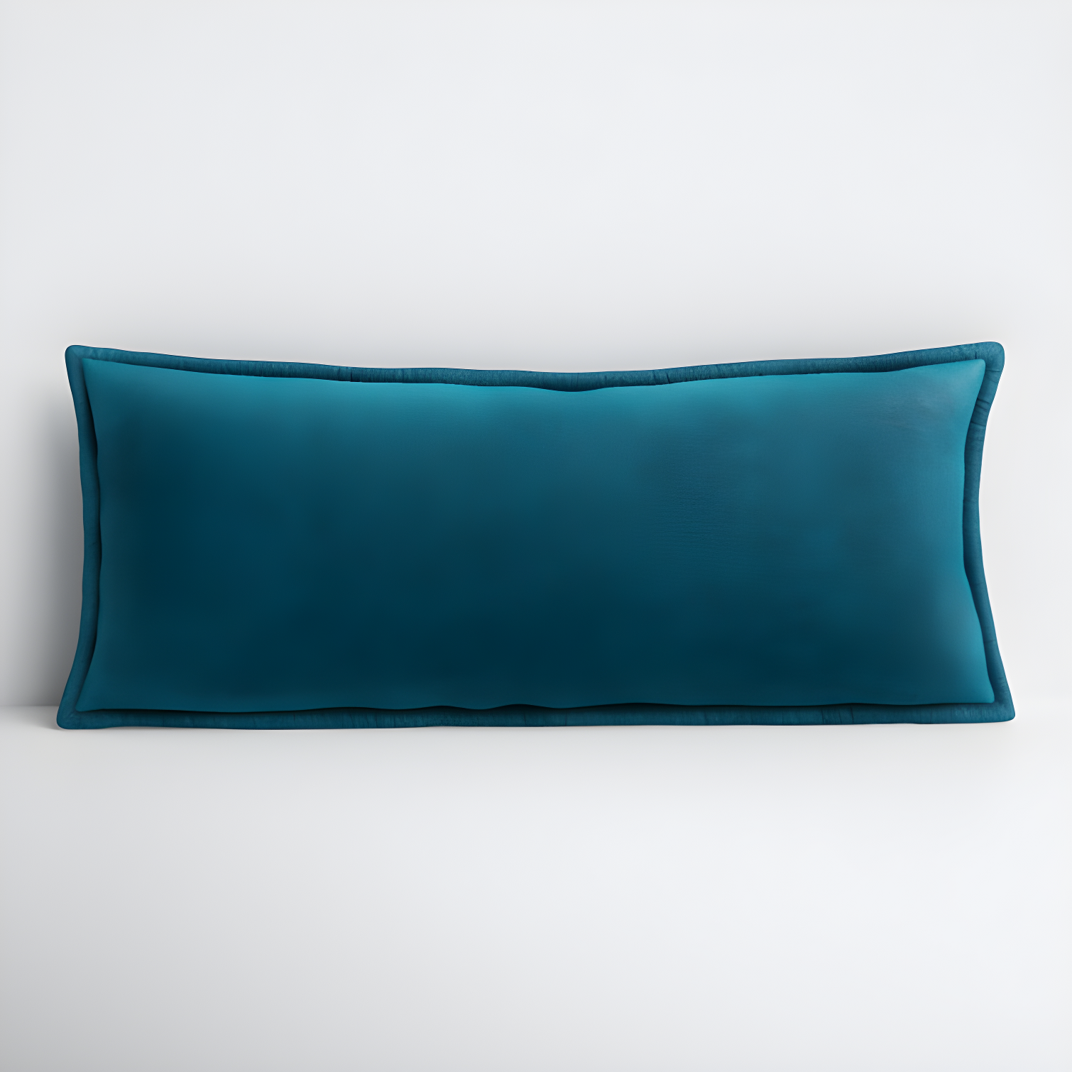 Deep Teal Cotton Lumbar Throw Pillow with Polyester Fill, 12" x 30"