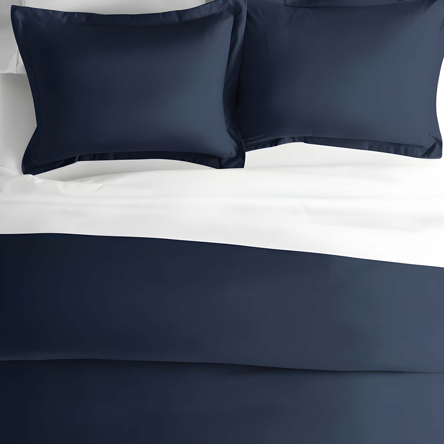 Navy Microfiber Hypoallergenic Standard/Queen Pillow Shams Set