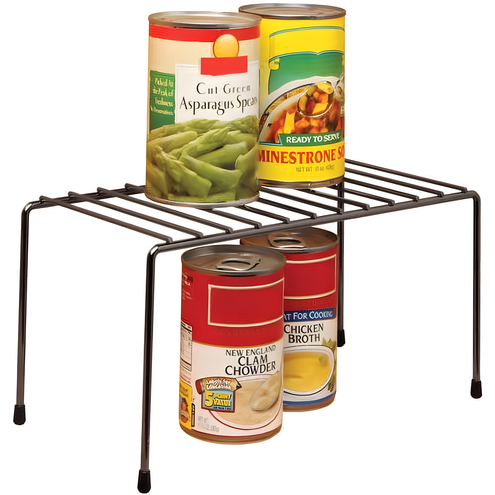 Medium Black Steel 2-Tier Kitchen Helper Shelf