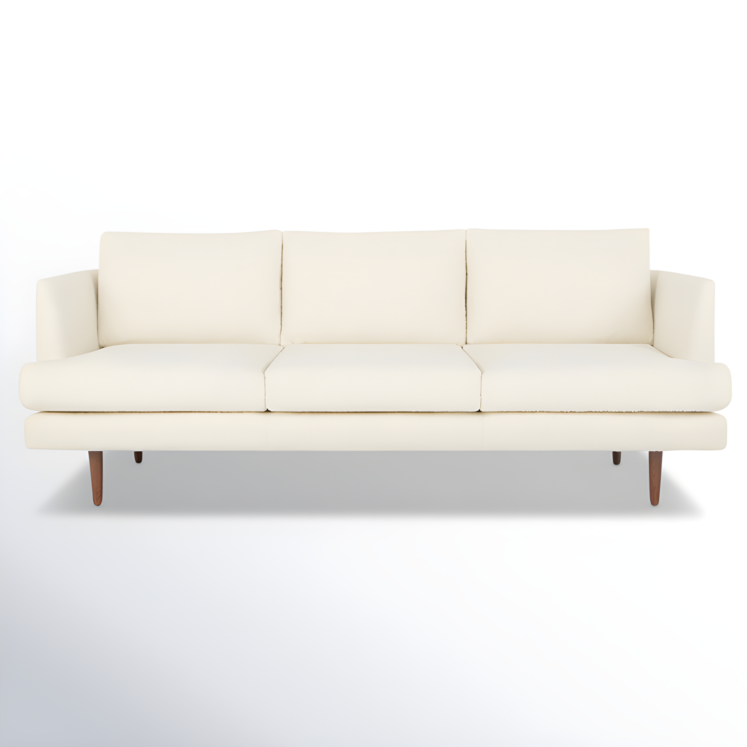 Miller 84'' White Polyester Upholstered Sofa with Recessed Arms