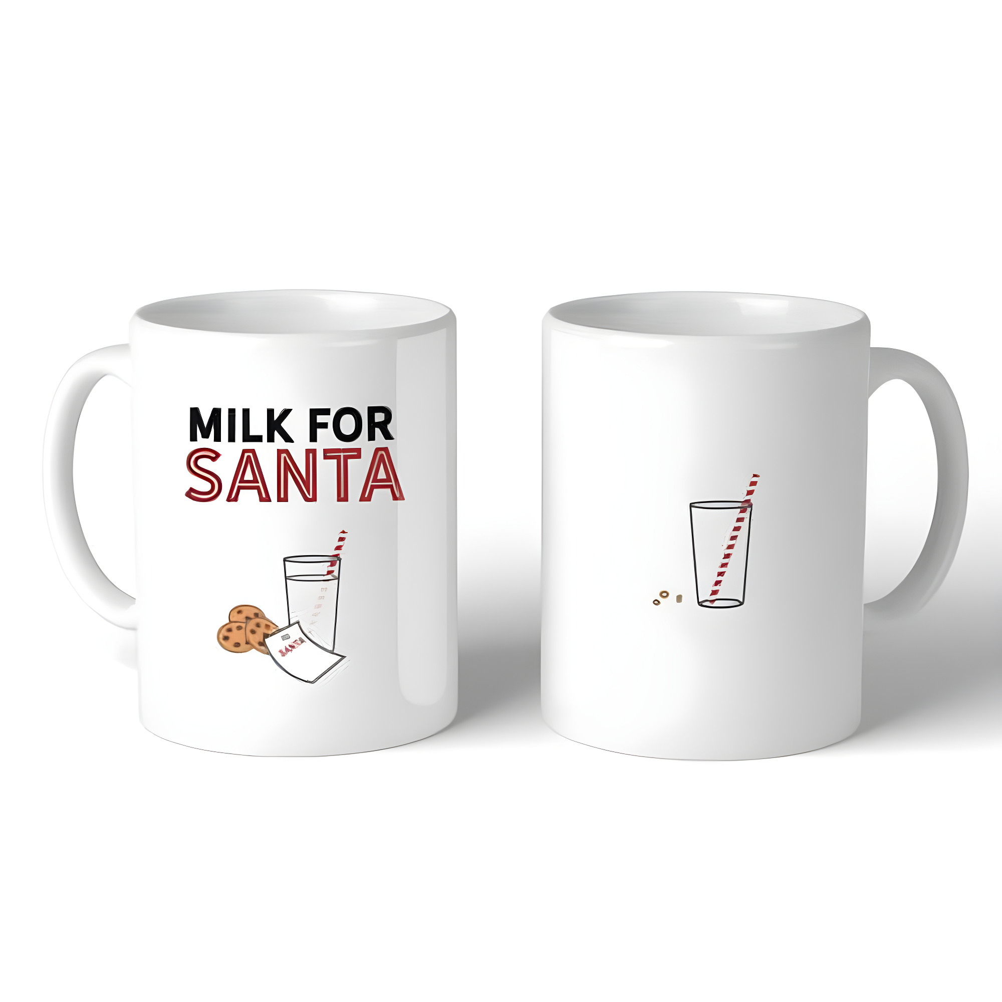 White Ceramic Christmas Milk for Santa Mug