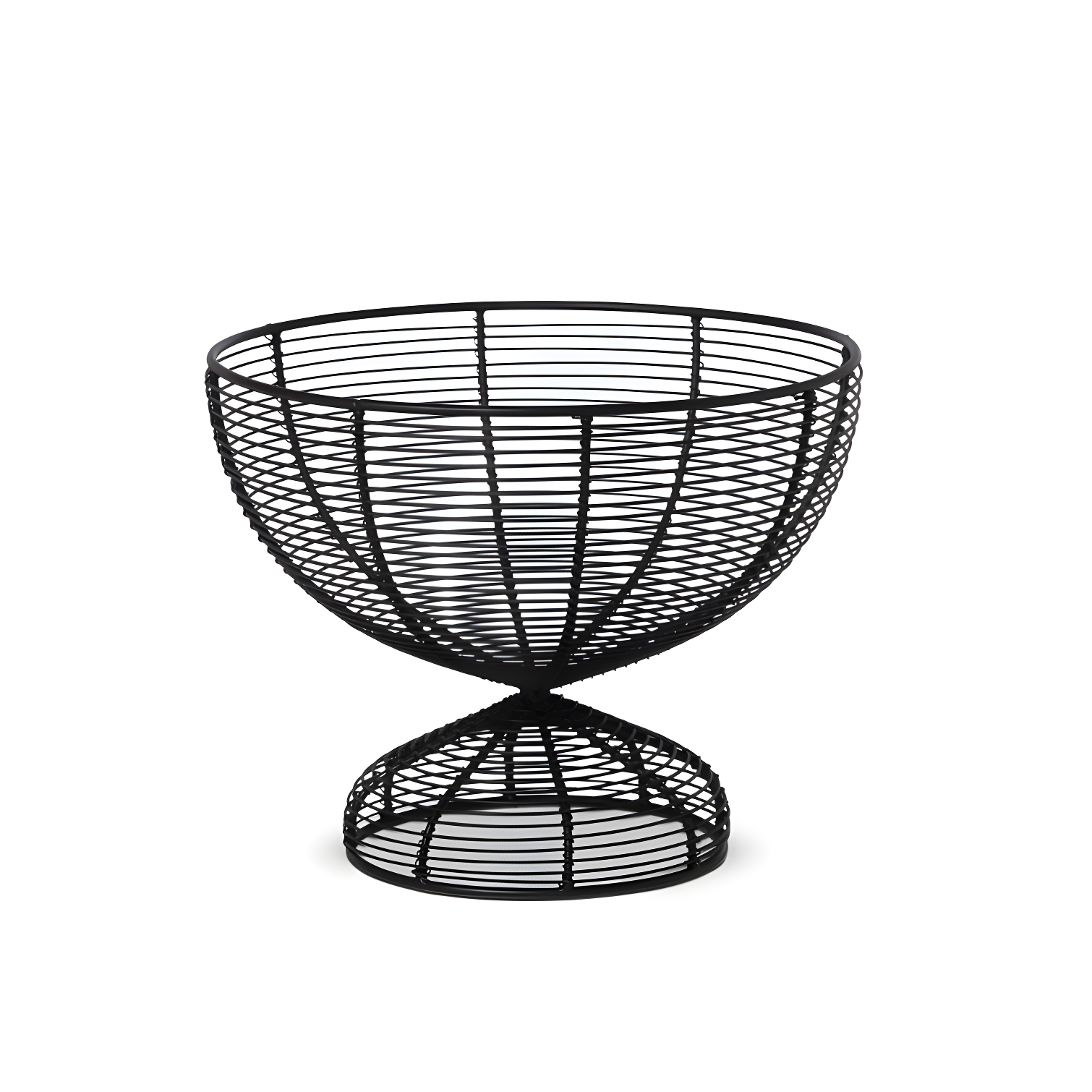 Black Woven Iron Round Fruit Bowl, 10.25-inch